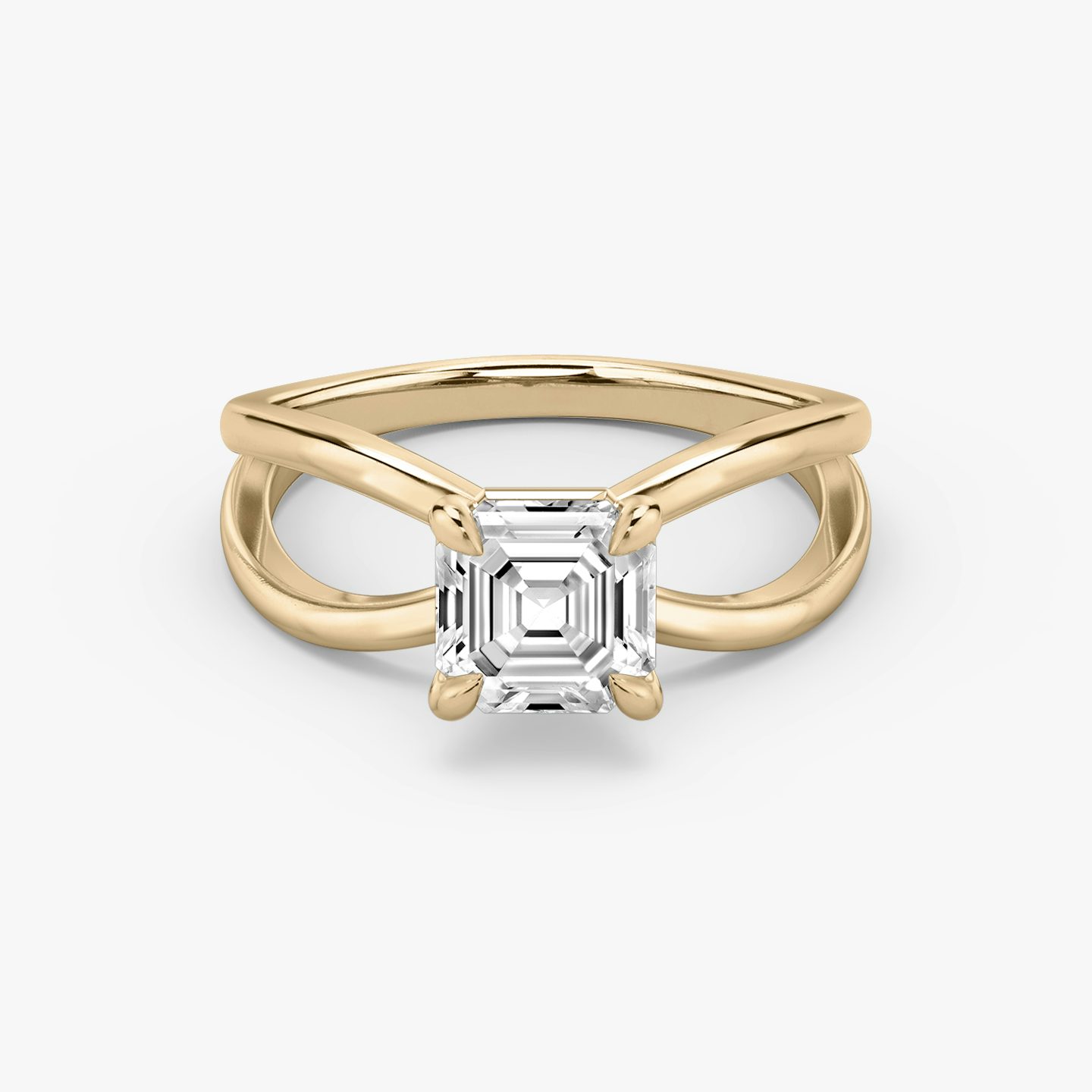 The Duet | Asscher | 14k | Rose Gold | bandAccent: Plain | diamondOrientation: vertical | caratWeight: other