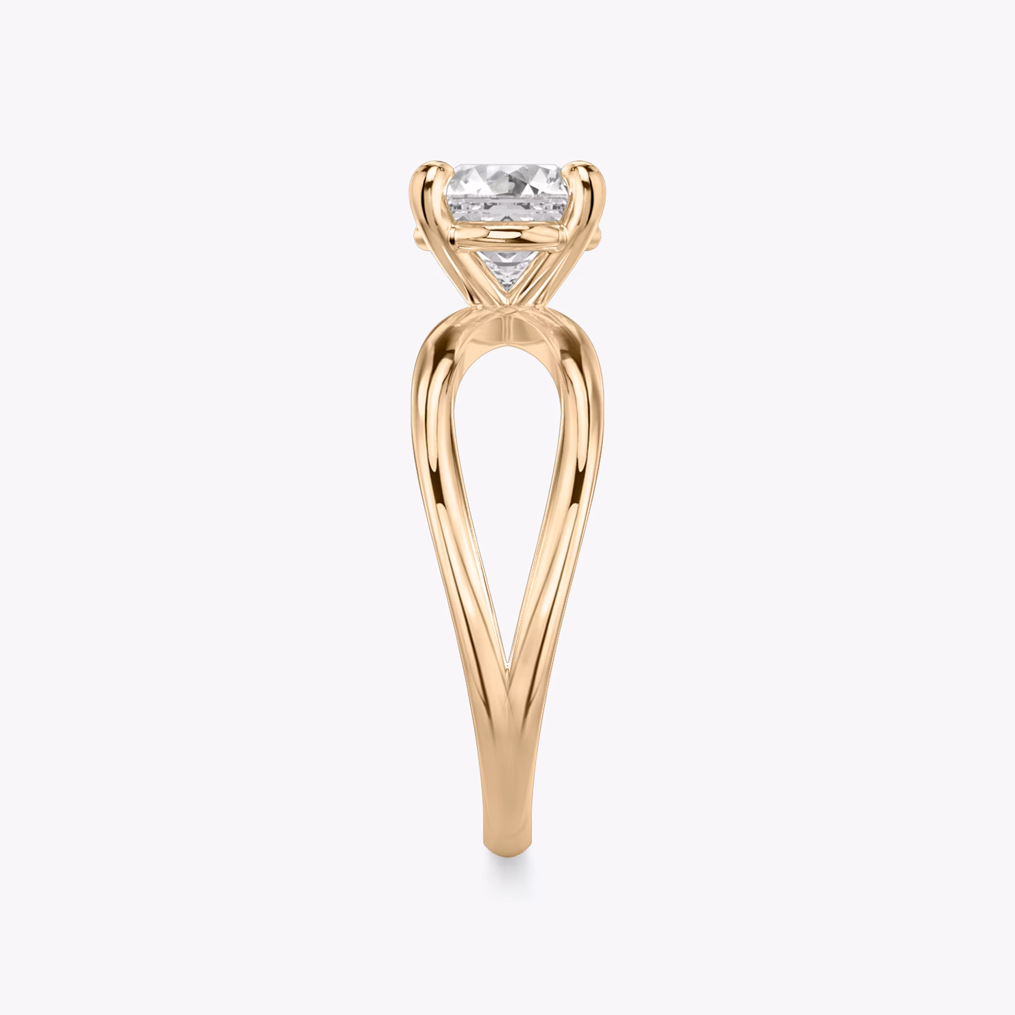 The Duet | Asscher | 14k | Rose Gold | bandAccent: Plain | diamondOrientation: vertical | caratWeight: other