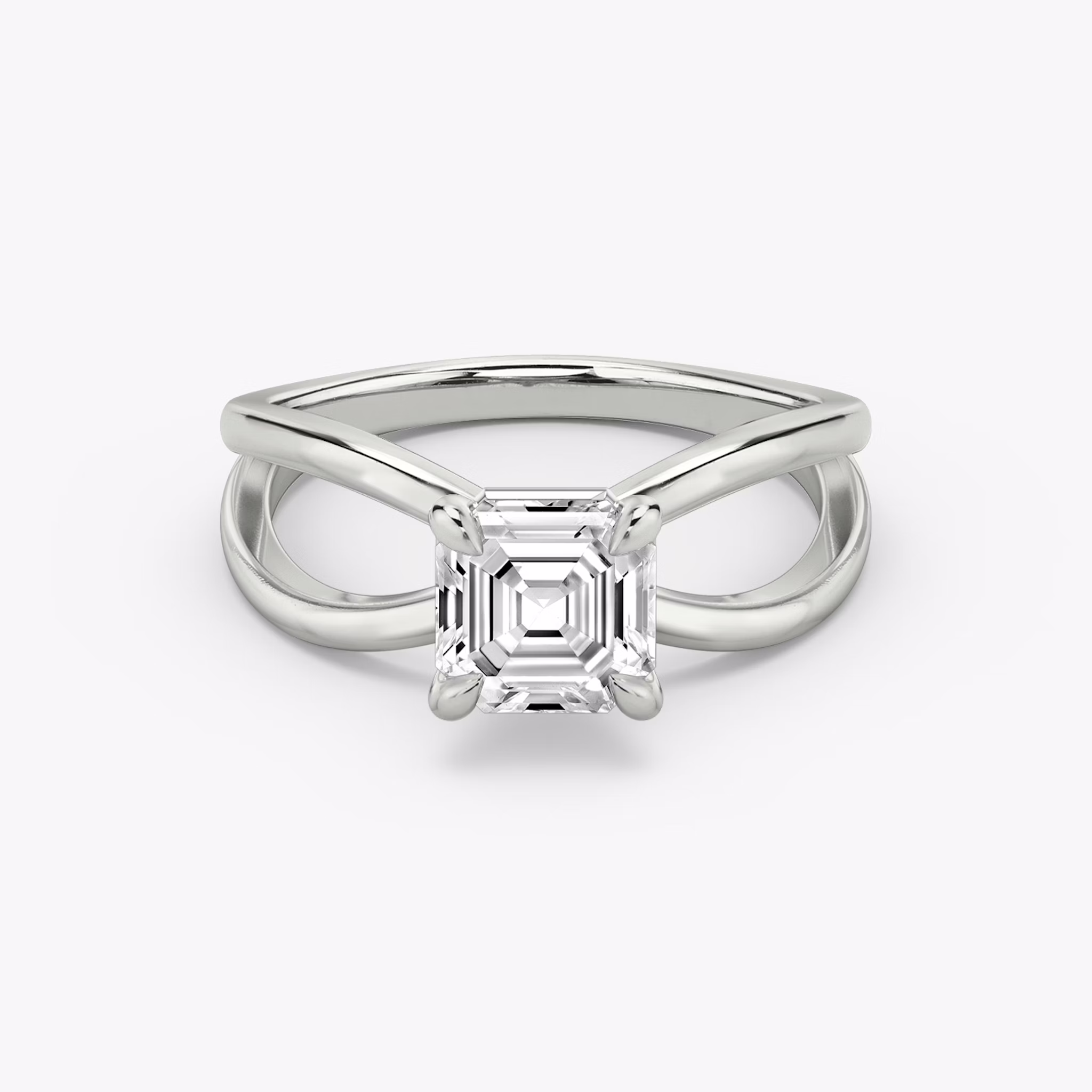 The Duet | Asscher | Platinum | bandAccent: Plain | diamondOrientation: vertical | caratWeight: other