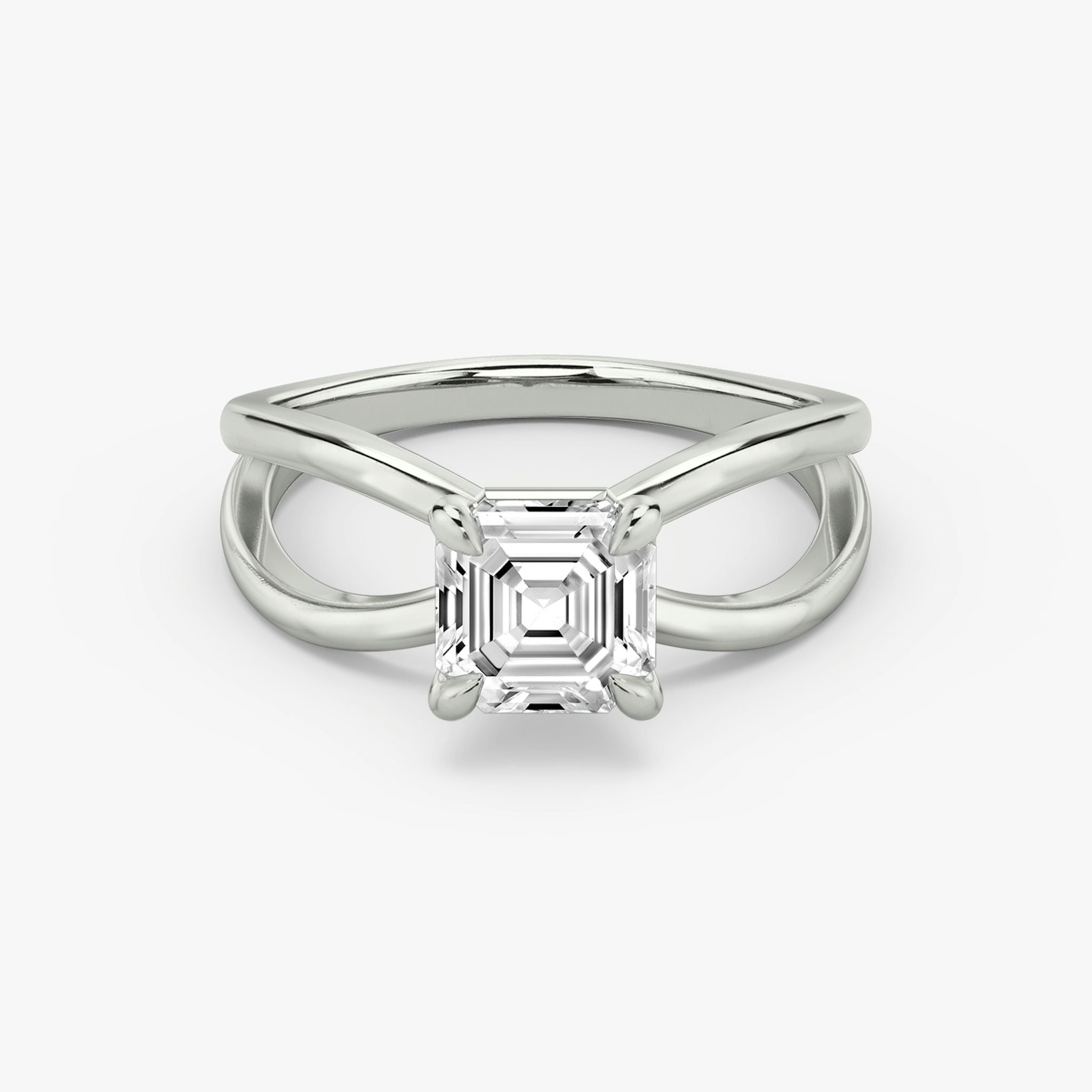 The Duet | Asscher | Platinum | bandAccent: Plain | diamondOrientation: vertical | caratWeight: other