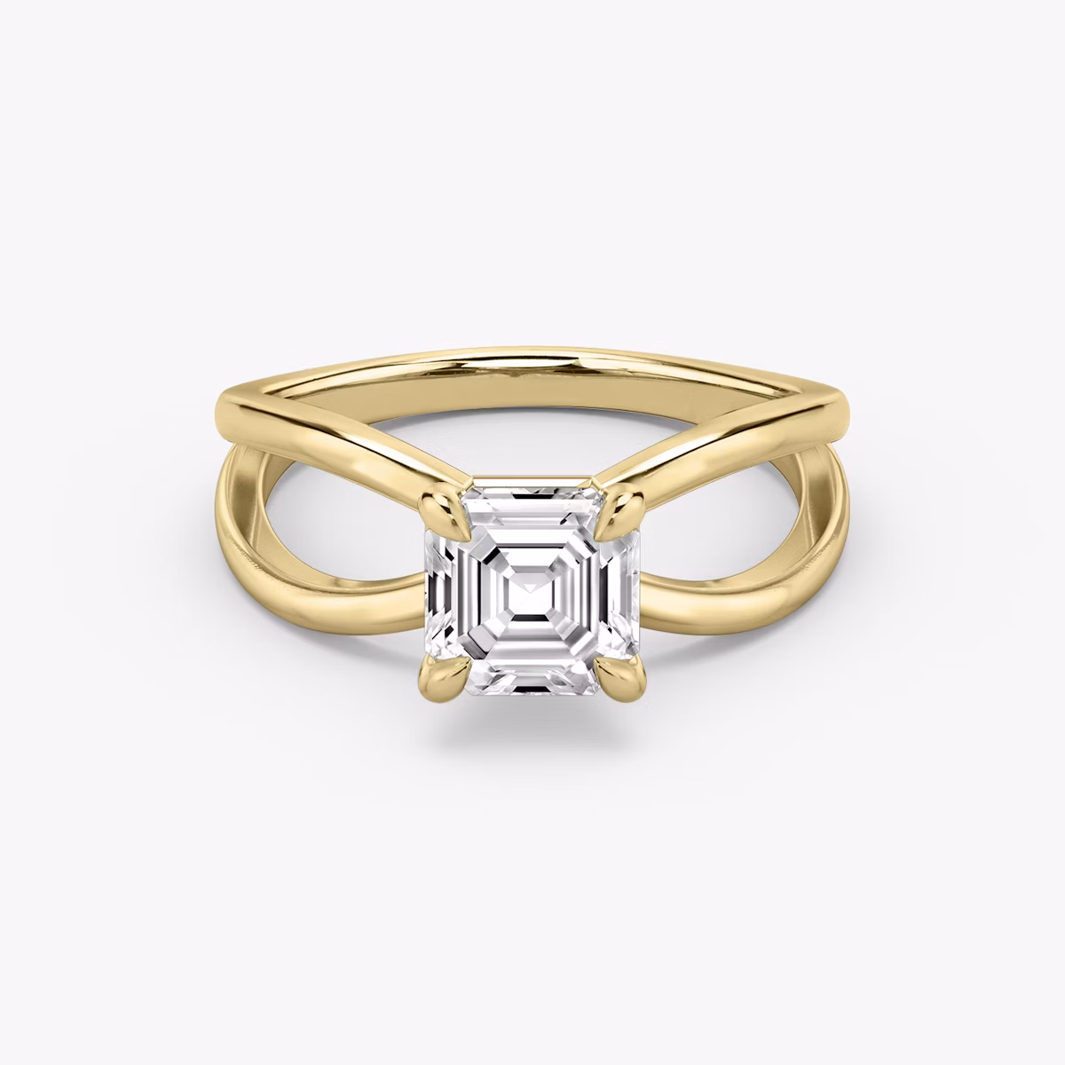 Duet Asscher Diamond Engagement Ring