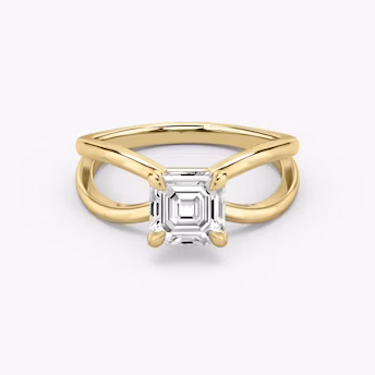 Duet Asscher Diamond Engagement Ring