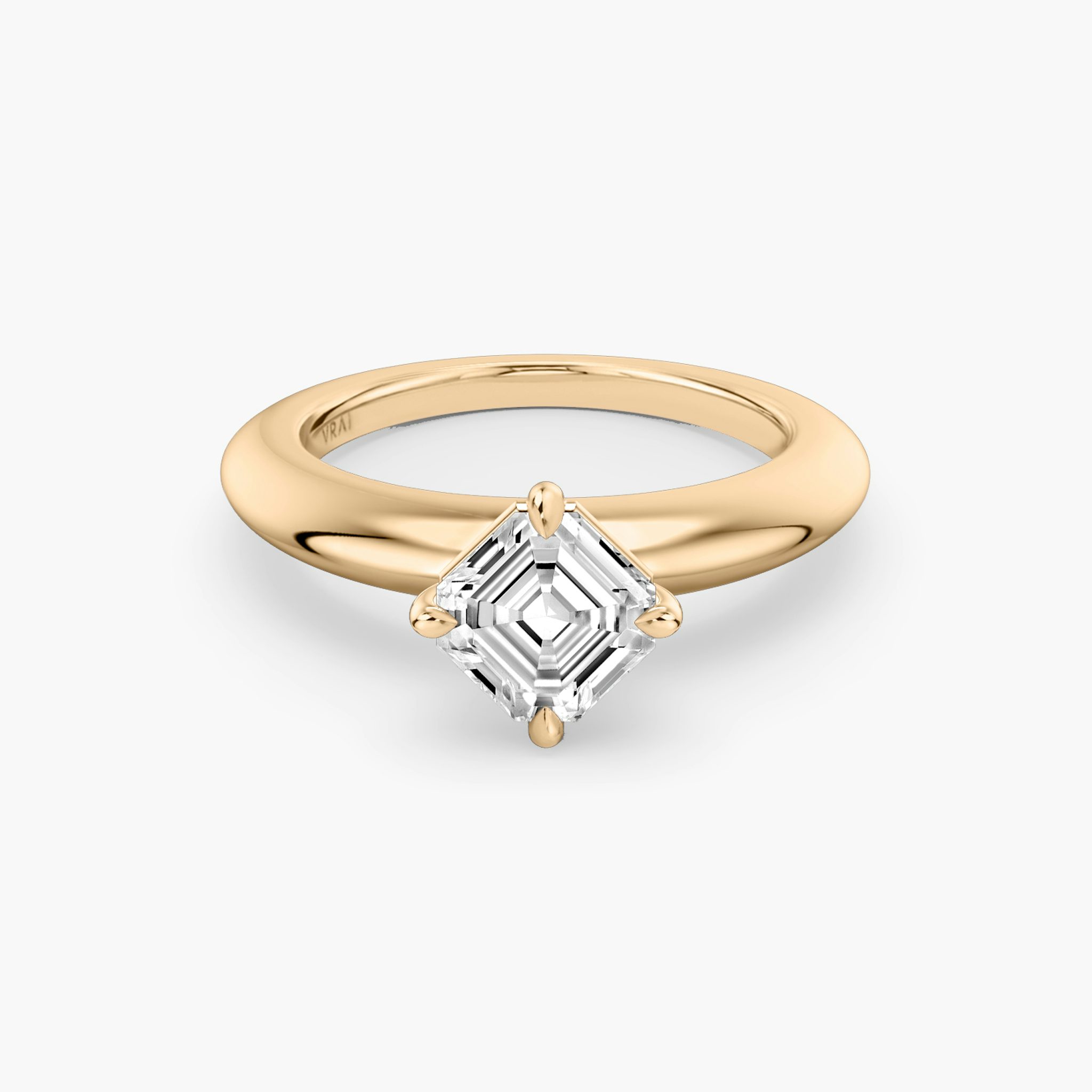 The Curator | Asscher | 14k | Rose Gold | bandAccent: Plain | diamondOrientation: vertical | caratWeight: other