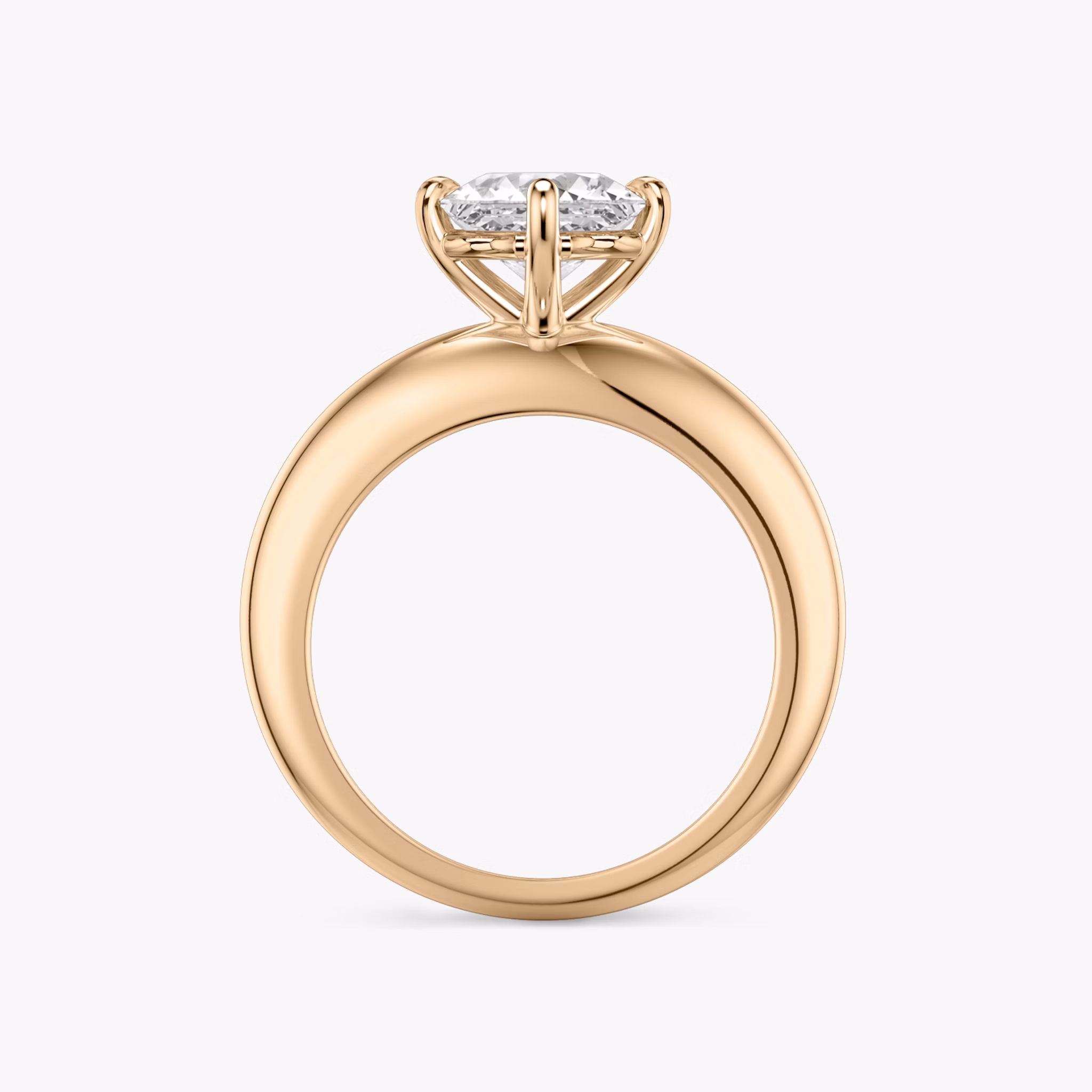 The Curator | Asscher | 14k | Rose Gold | bandAccent: Plain | diamondOrientation: vertical | caratWeight: other