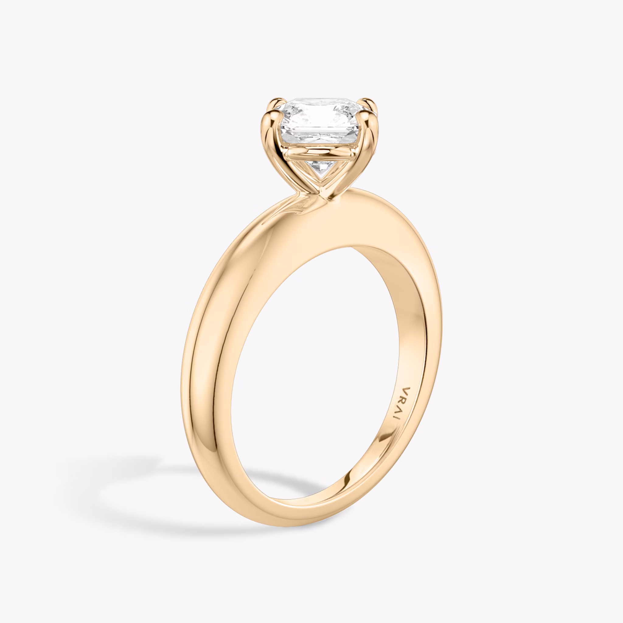 The Curator | Asscher | 14k | Rose Gold | bandAccent: Plain | diamondOrientation: vertical | caratWeight: other