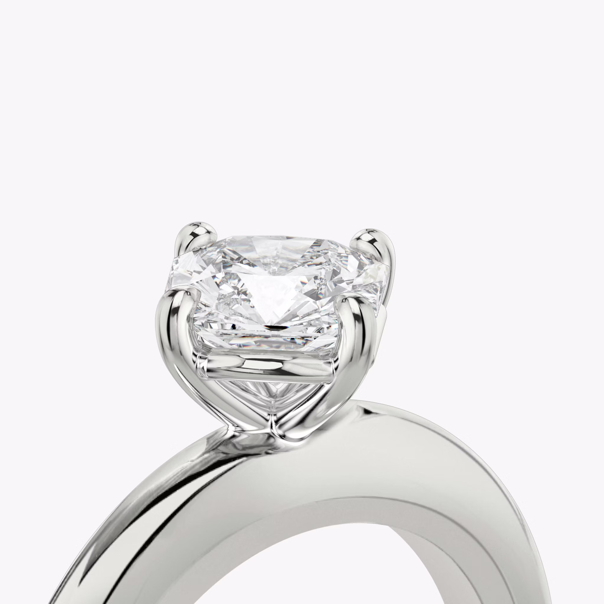 The Curator | Asscher | 18k | White Gold | bandAccent: Plain | diamondOrientation: vertical | caratWeight: other