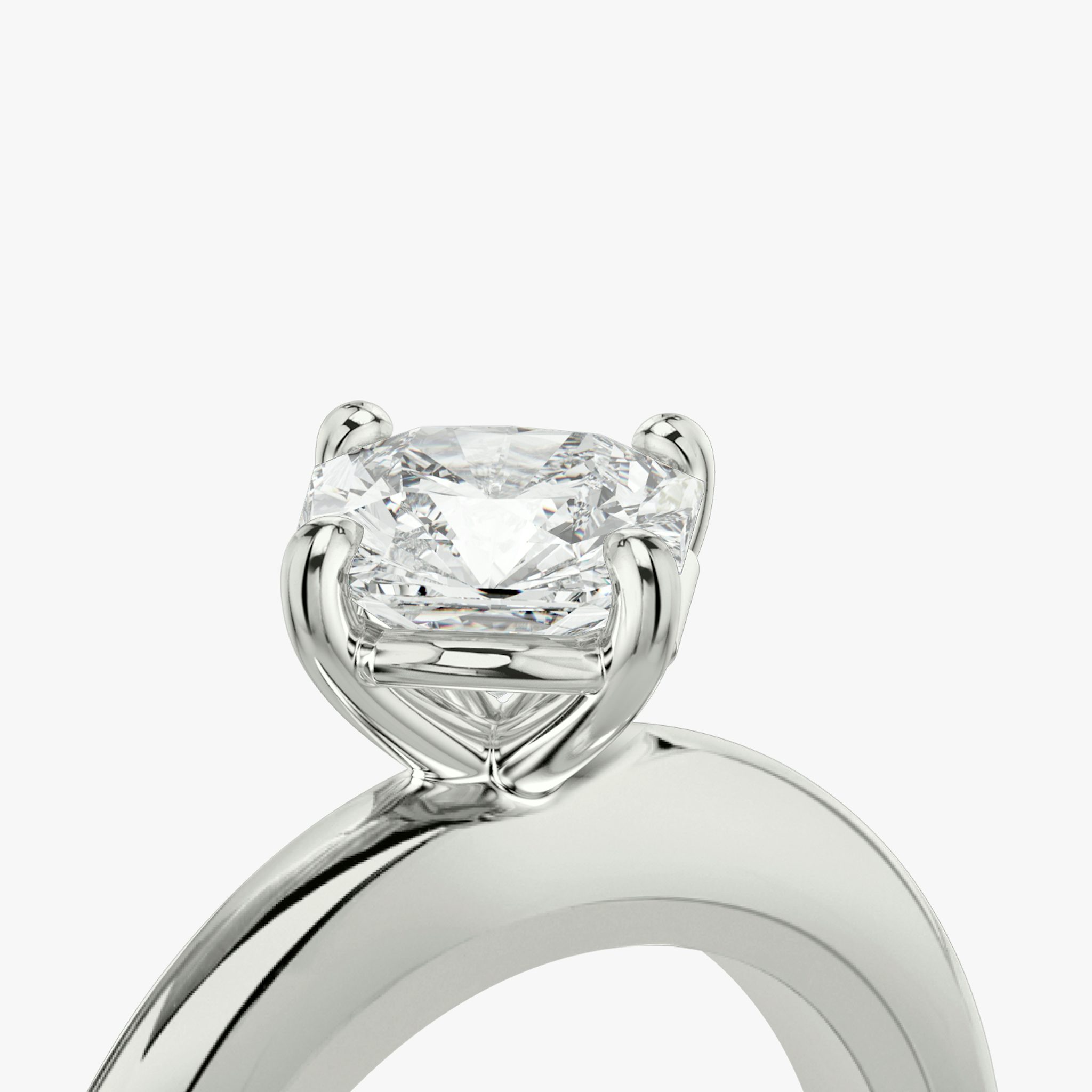 The Curator | Asscher | 18k | White Gold | bandAccent: Plain | diamondOrientation: vertical | caratWeight: other