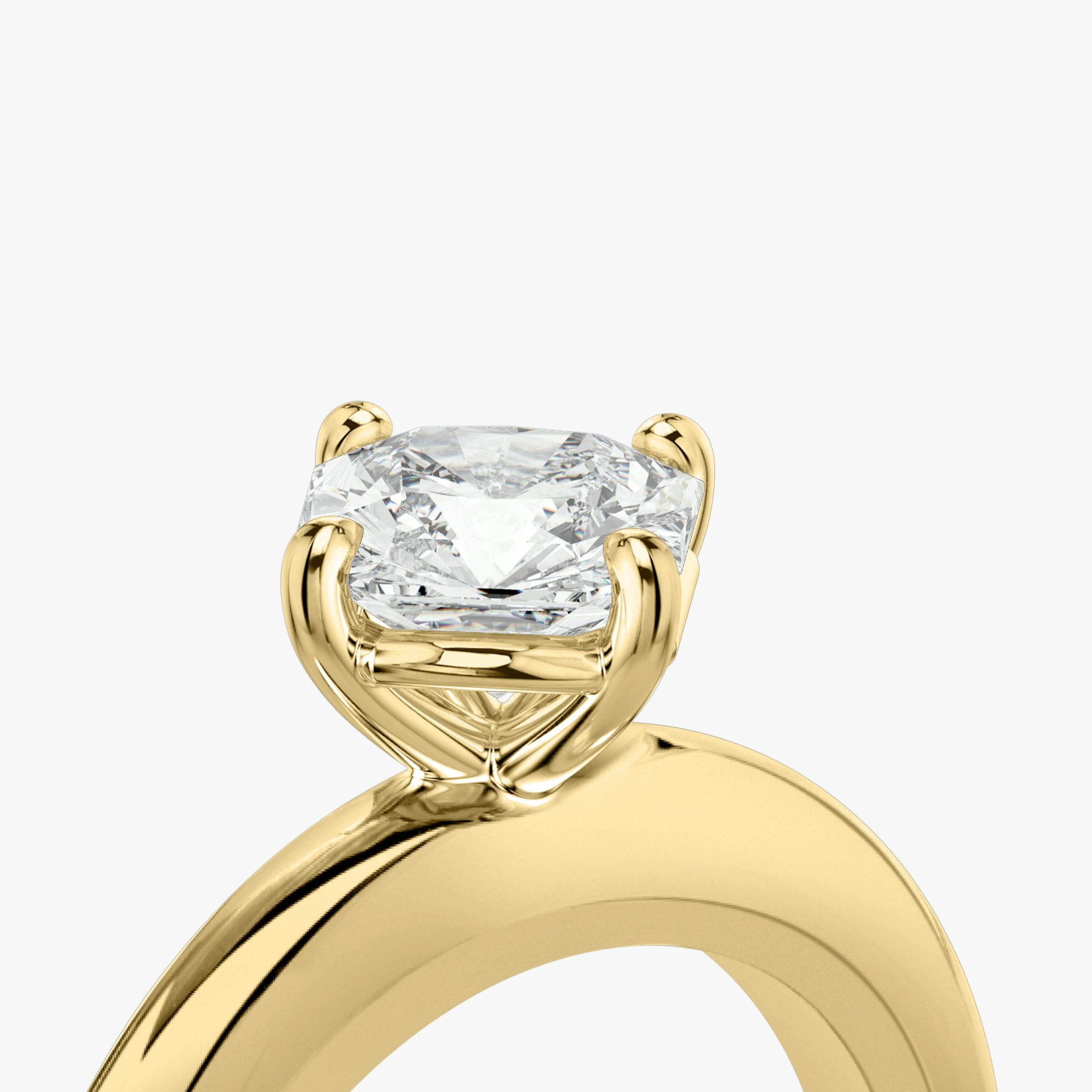 The Curator | Asscher | 18k | Yellow Gold | bandAccent: Plain | diamondOrientation: vertical | caratWeight: other