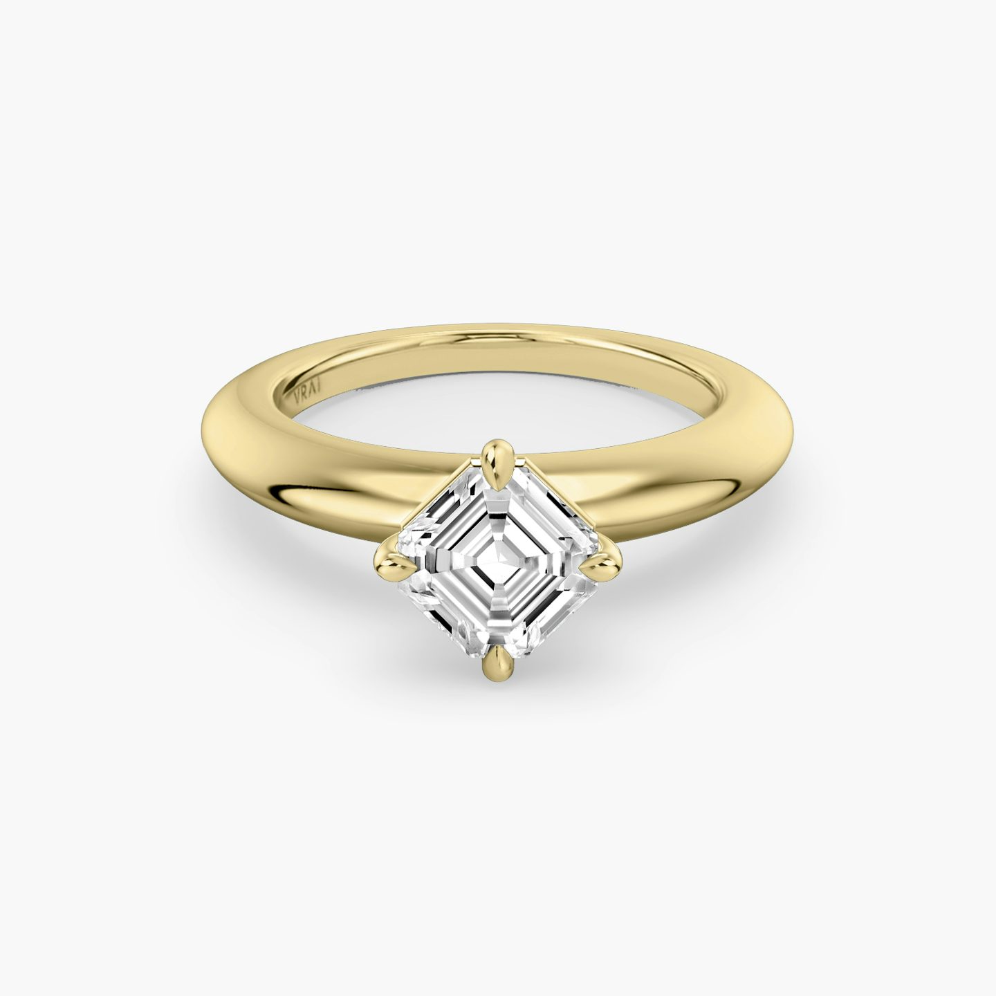 The Curator | Asscher | 18k | Yellow Gold | bandAccent: Plain | diamondOrientation: vertical | caratWeight: other