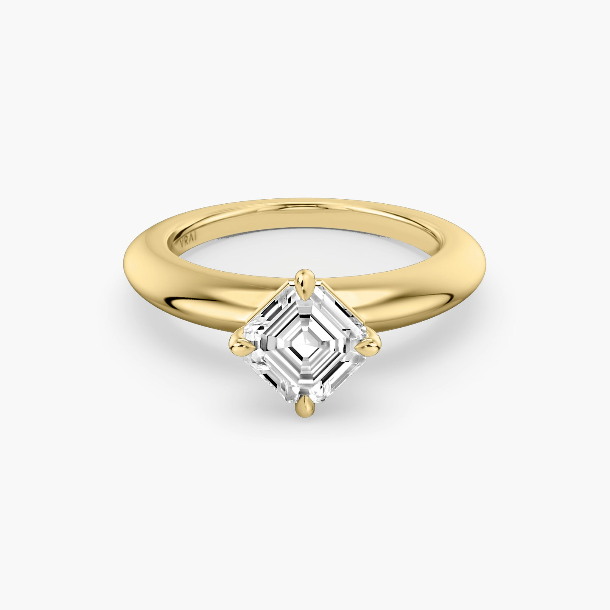 The Curator | Asscher | 18k | Yellow Gold | bandAccent: Plain | diamondOrientation: vertical | caratWeight: other