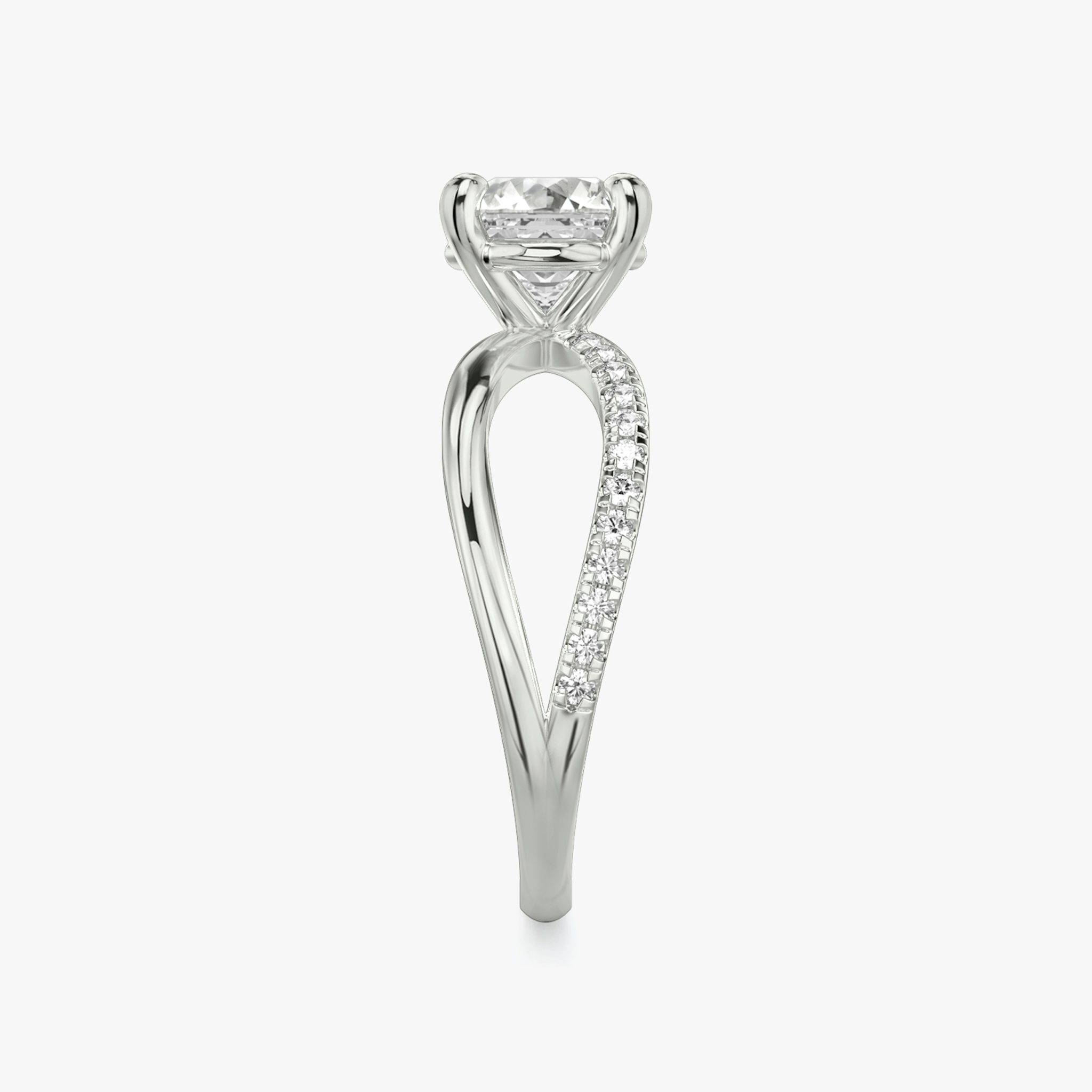The Duet | Asscher | 18k | White Gold | bandAccent: Pavé | diamondOrientation: vertical | caratWeight: other