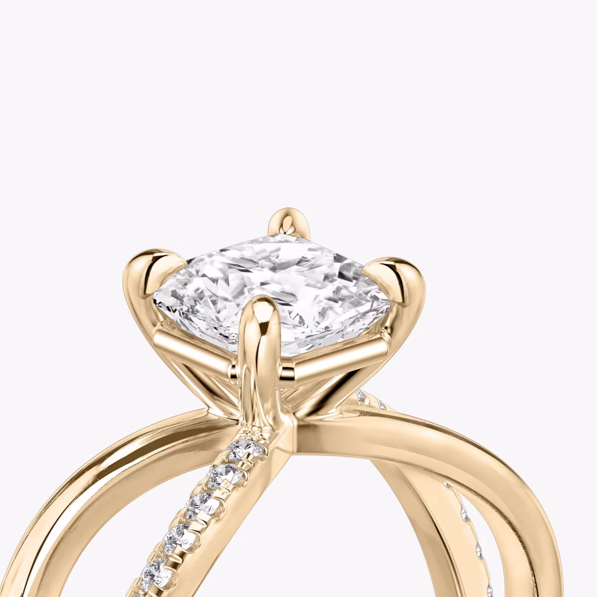 The Duet | Asscher | 14k | Rose Gold | bandAccent: Pavé | diamondOrientation: vertical | caratWeight: other