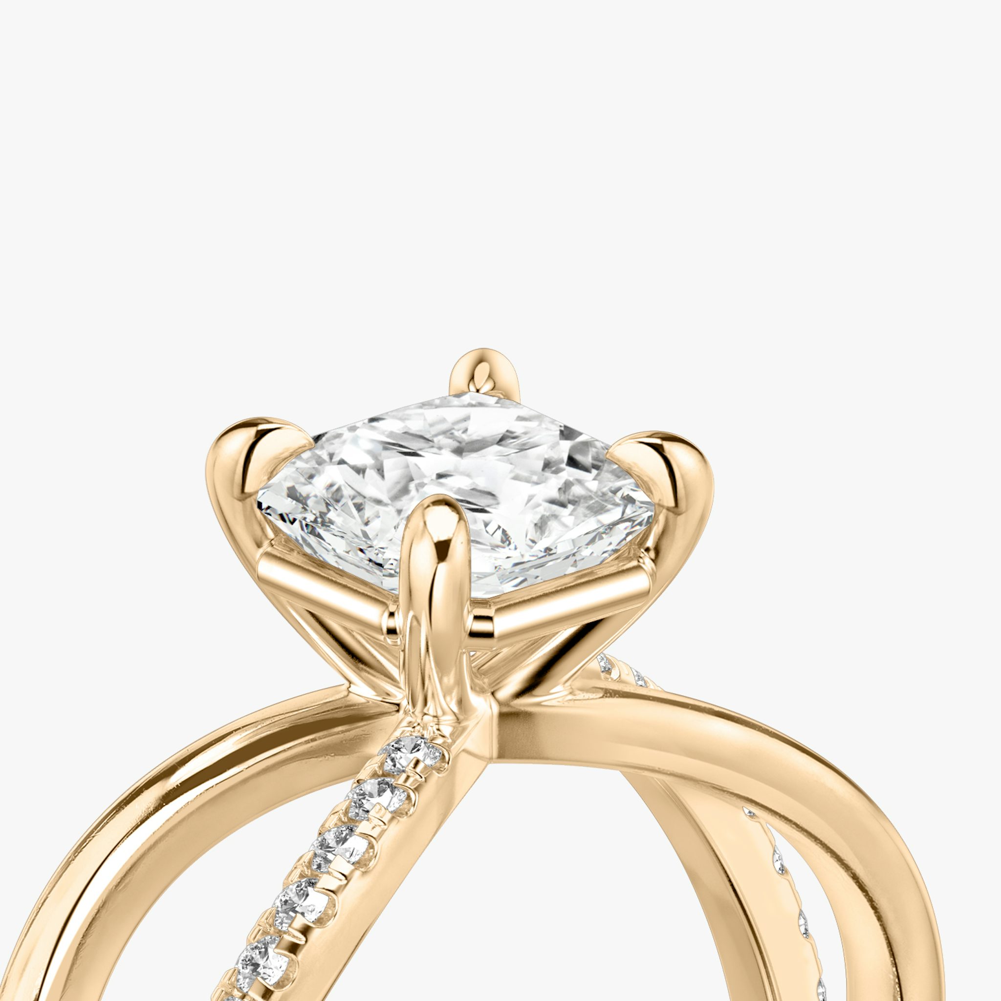 The Duet | Asscher | 14k | Rose Gold | bandAccent: Pavé | diamondOrientation: vertical | caratWeight: other