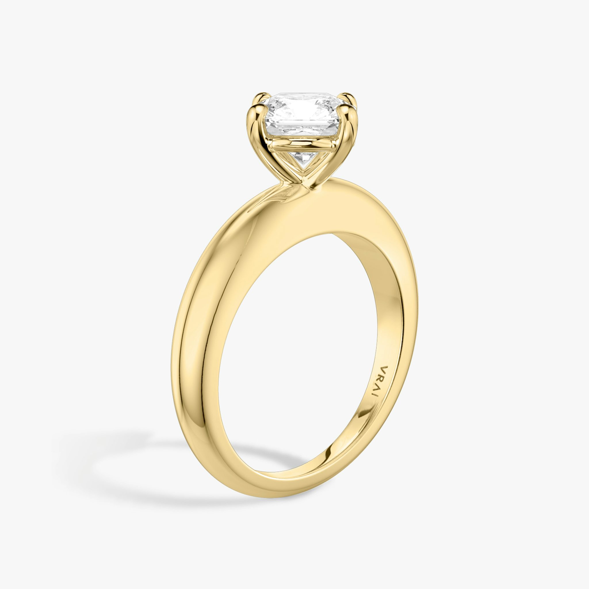 The Curator | Asscher | 18k | Yellow Gold | bandAccent: Plain | diamondOrientation: vertical | caratWeight: other