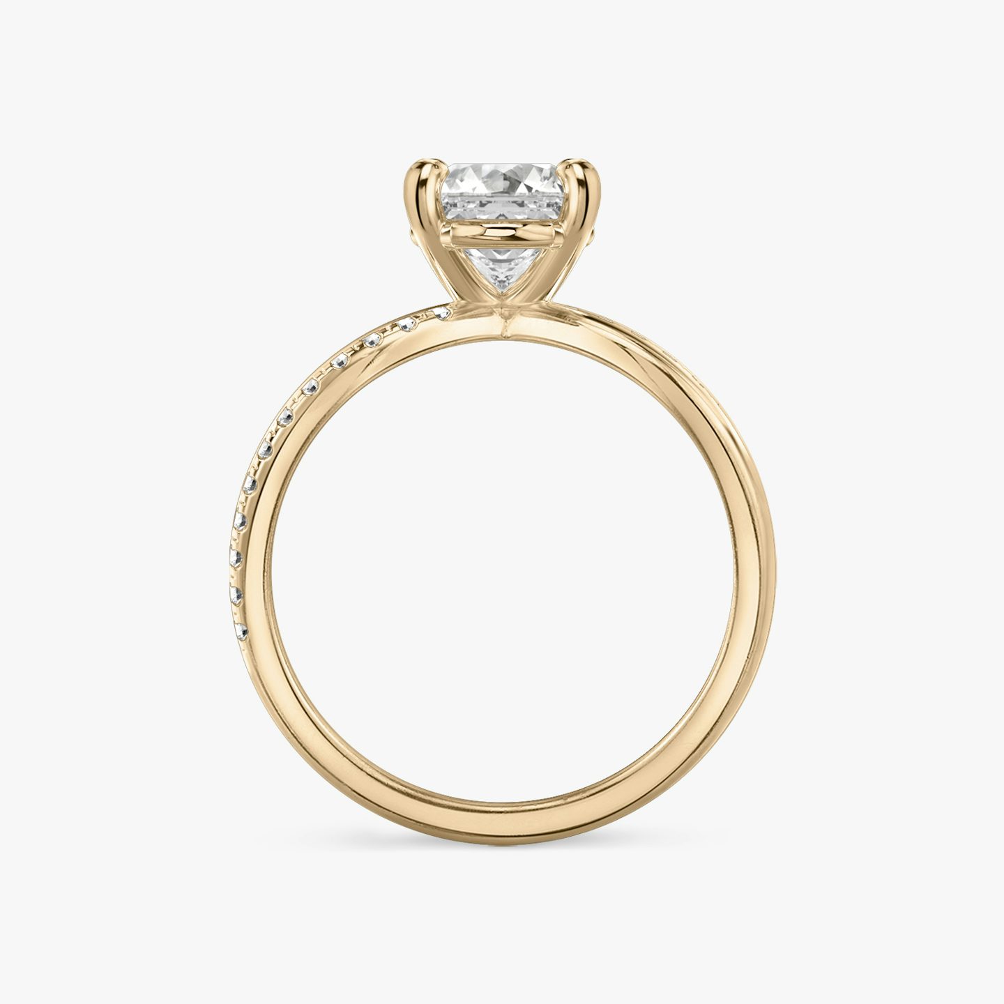 The Duet | Asscher | 14k | Rose Gold | bandAccent: Pavé | diamondOrientation: vertical | caratWeight: other