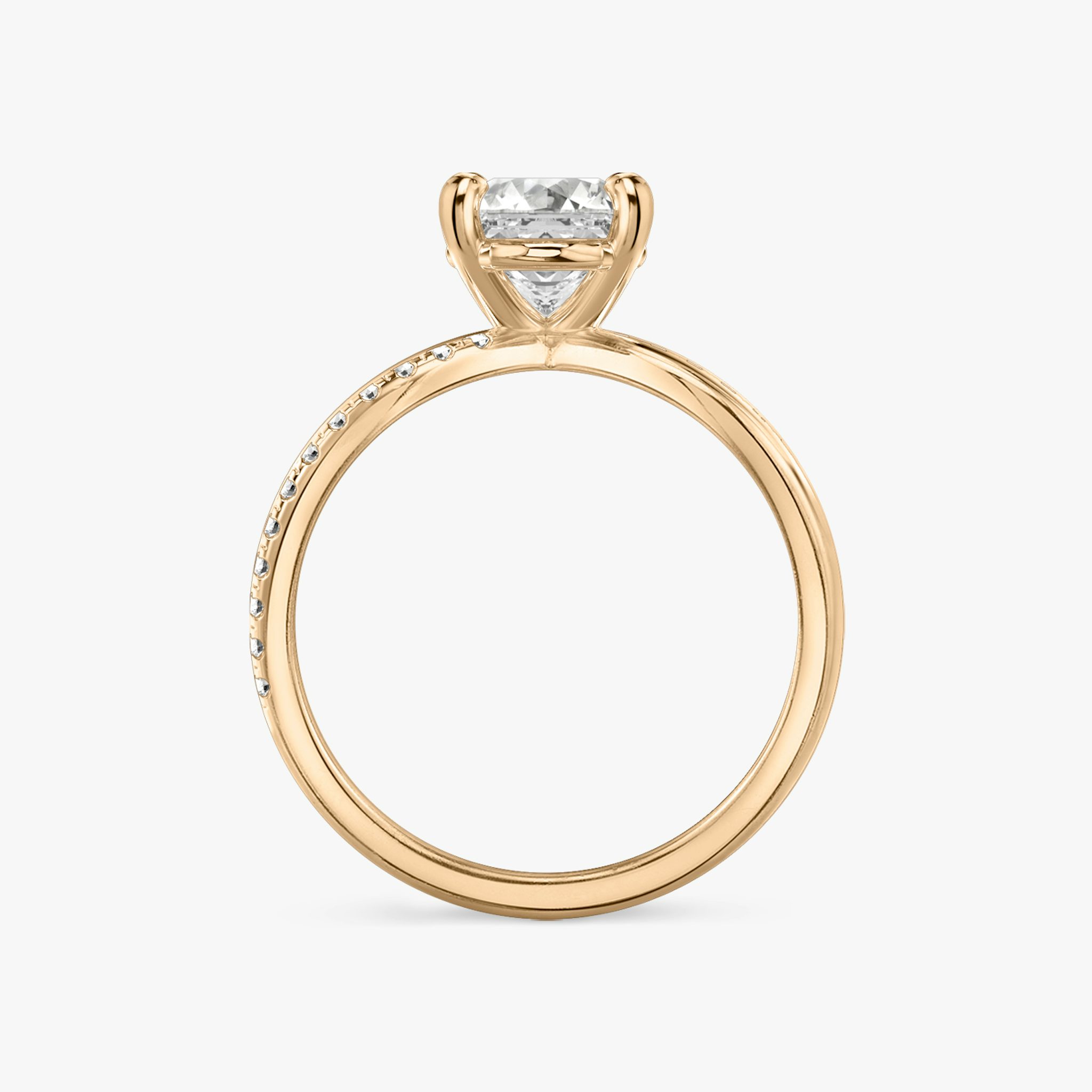 The Duet | Asscher | 14k | Rose Gold | bandAccent: Pavé | diamondOrientation: vertical | caratWeight: other