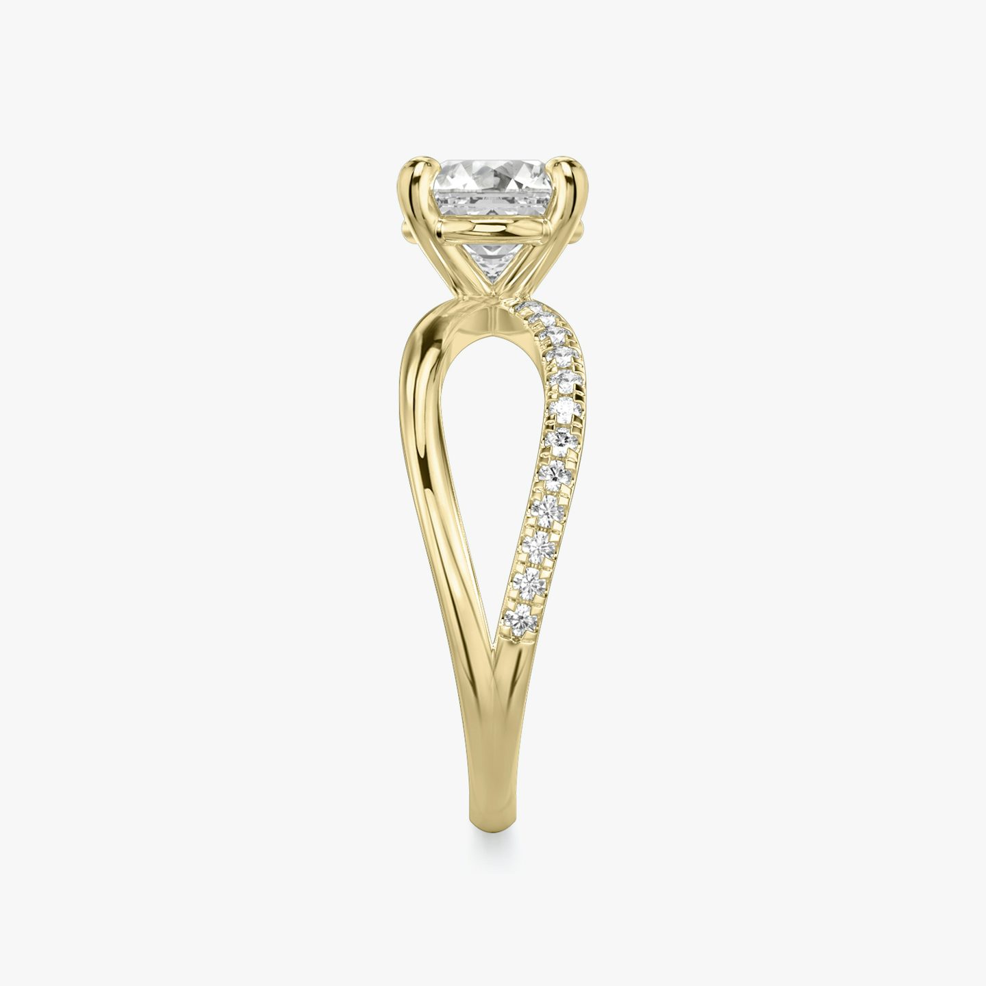 The Duet | Asscher | 18k | Yellow Gold | bandAccent: Pavé | diamondOrientation: vertical | caratWeight: other