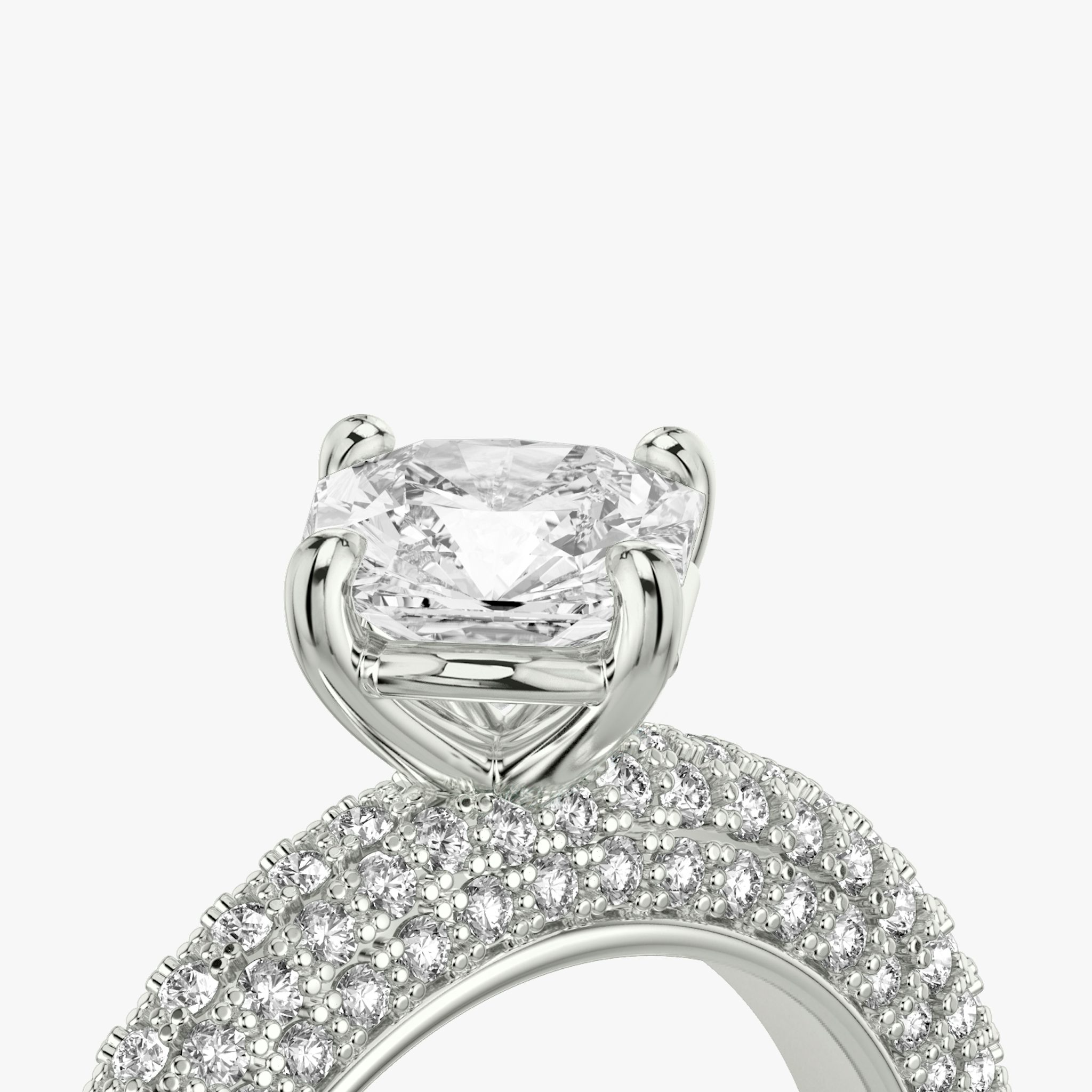 The Curator | Asscher | 18k | White Gold | bandAccent: Pavé | diamondOrientation: vertical | caratWeight: other