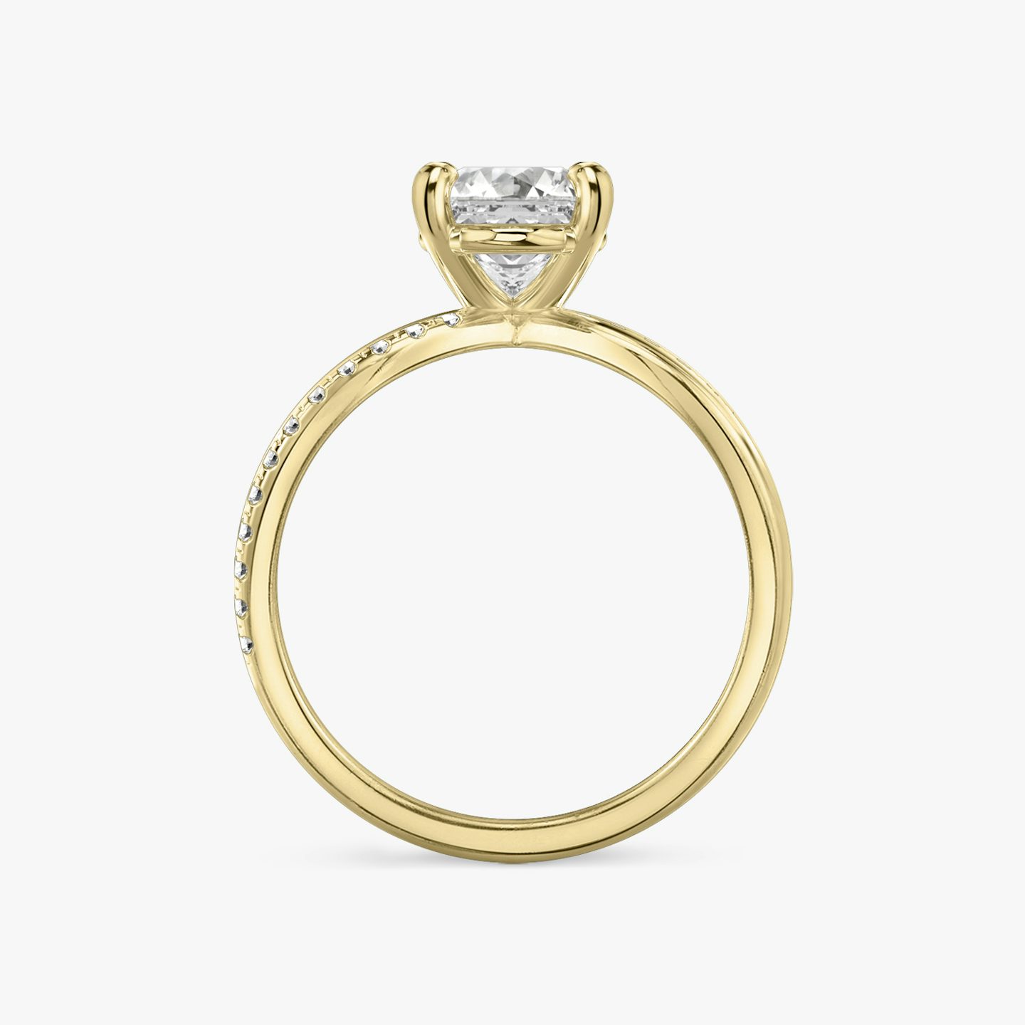 The Duet | Asscher | 18k | Yellow Gold | bandAccent: Pavé | diamondOrientation: vertical | caratWeight: other