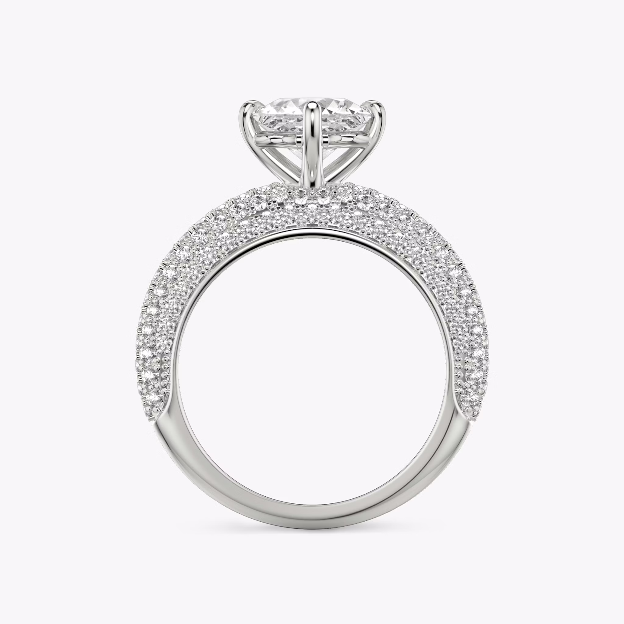 The Curator | Asscher | 18k | White Gold | bandAccent: Pavé | diamondOrientation: vertical | caratWeight: other