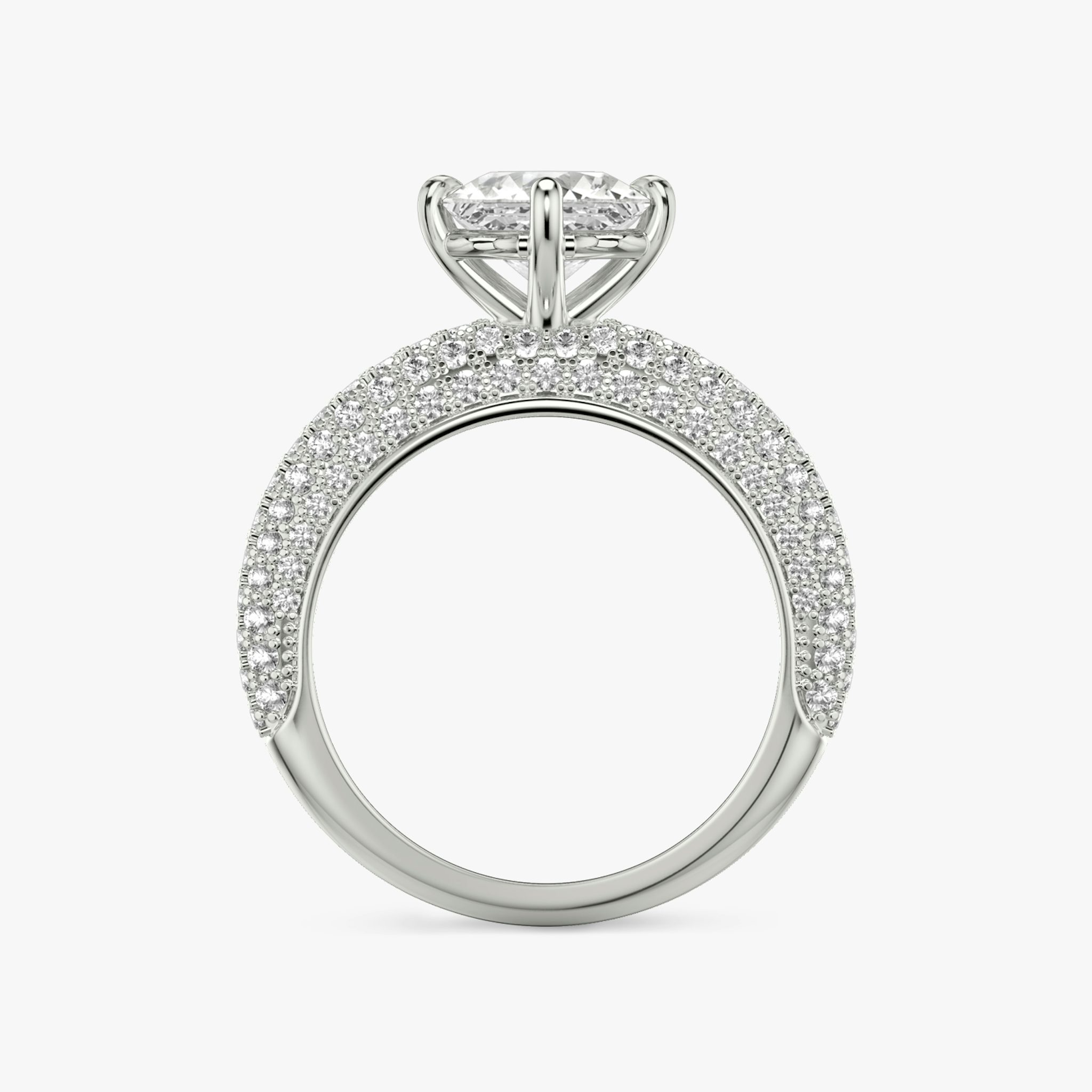The Curator | Asscher | 18k | White Gold | bandAccent: Pavé | diamondOrientation: vertical | caratWeight: other