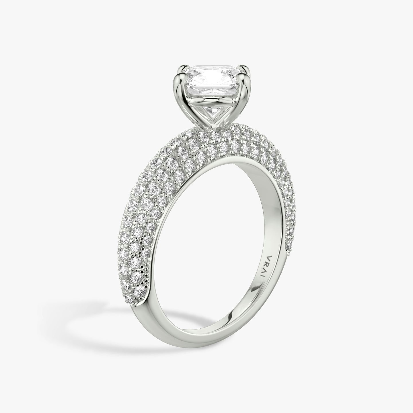 The Curator | Asscher | Platinum | bandAccent: Pavé | diamondOrientation: vertical | caratWeight: other