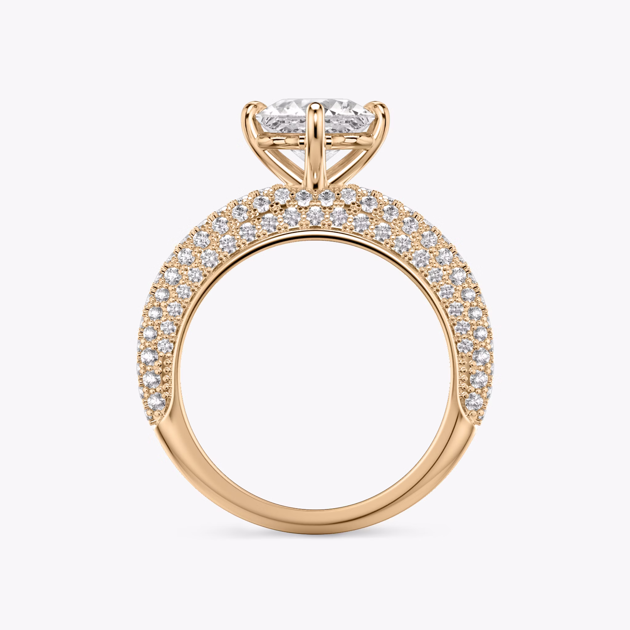 The Curator | Asscher | 14k | Rose Gold | bandAccent: Pavé | diamondOrientation: vertical | caratWeight: other