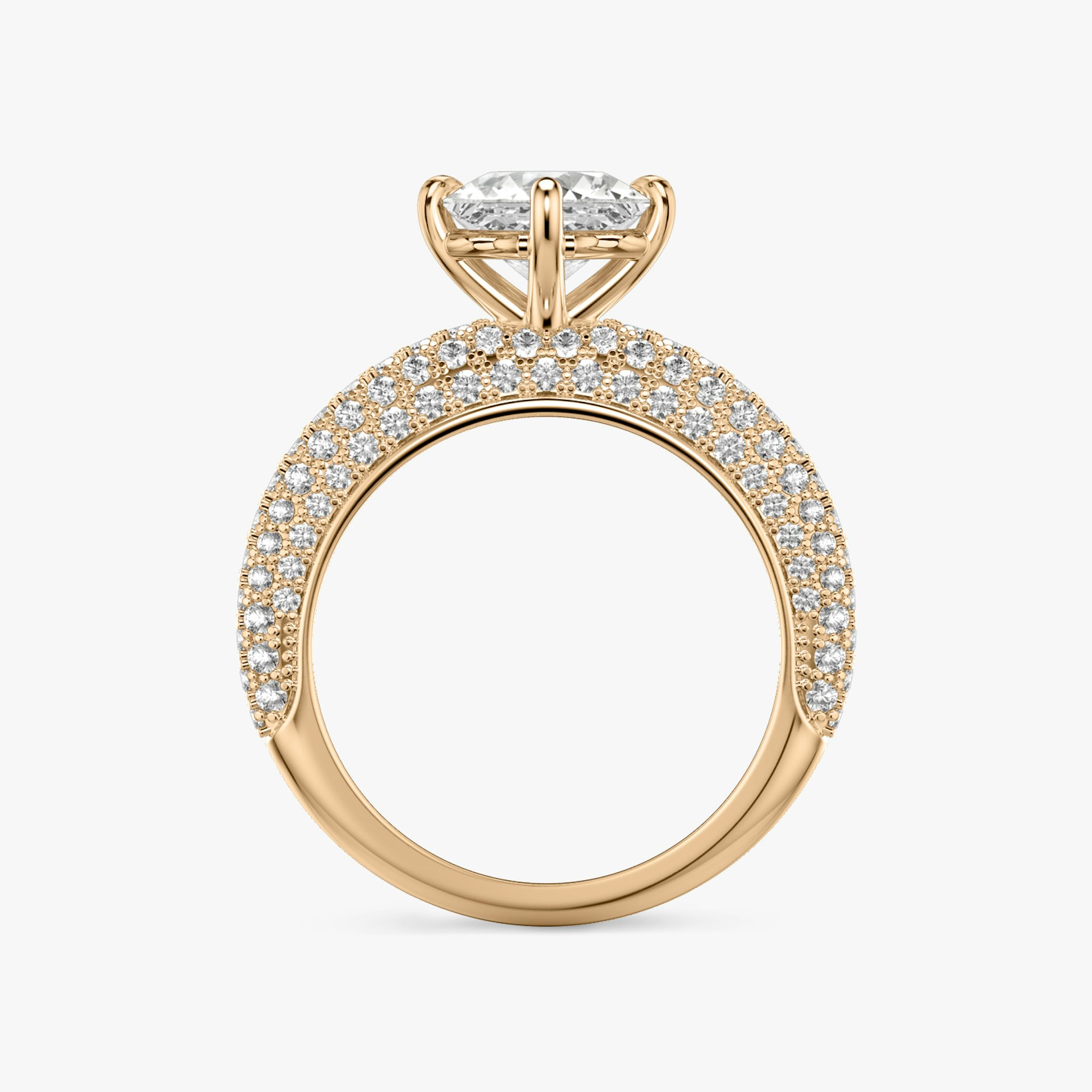 The Curator | Asscher | 14k | Rose Gold | bandAccent: Pavé | diamondOrientation: vertical | caratWeight: other