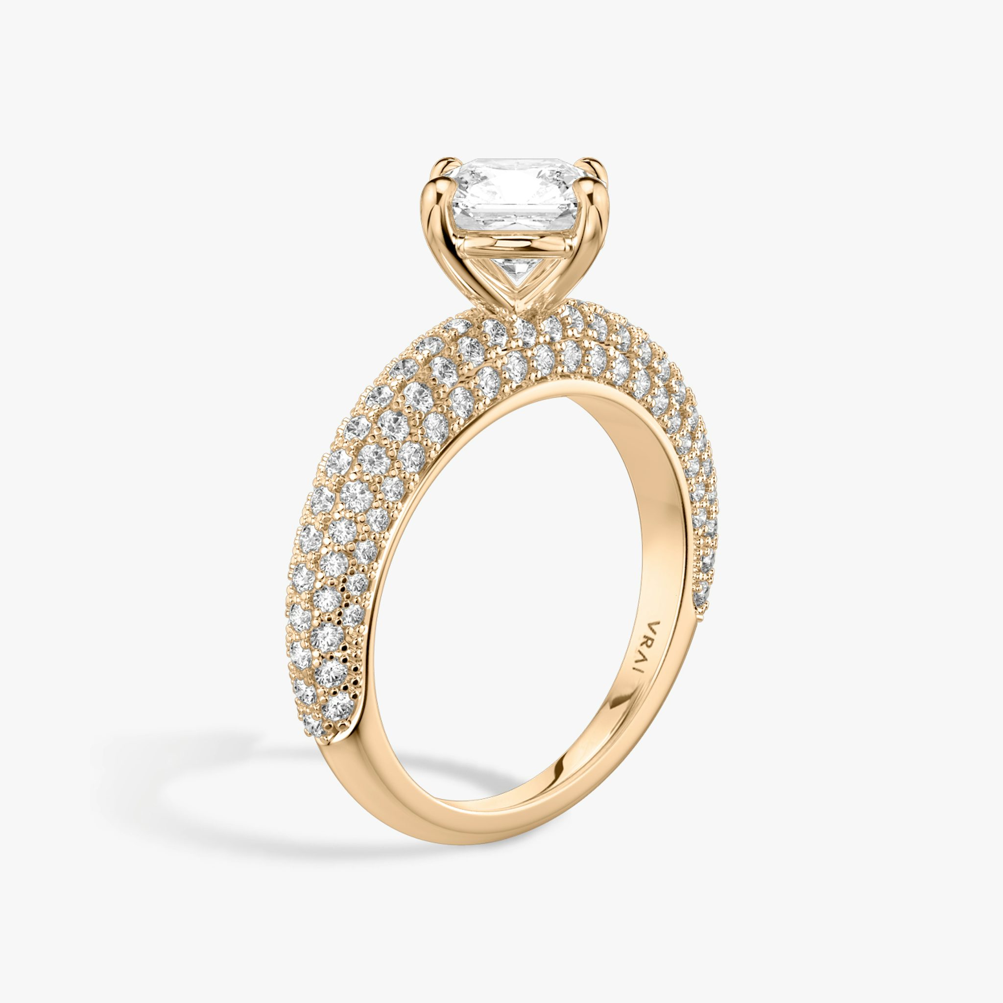 The Curator | Asscher | 14k | Rose Gold | bandAccent: Pavé | diamondOrientation: vertical | caratWeight: other