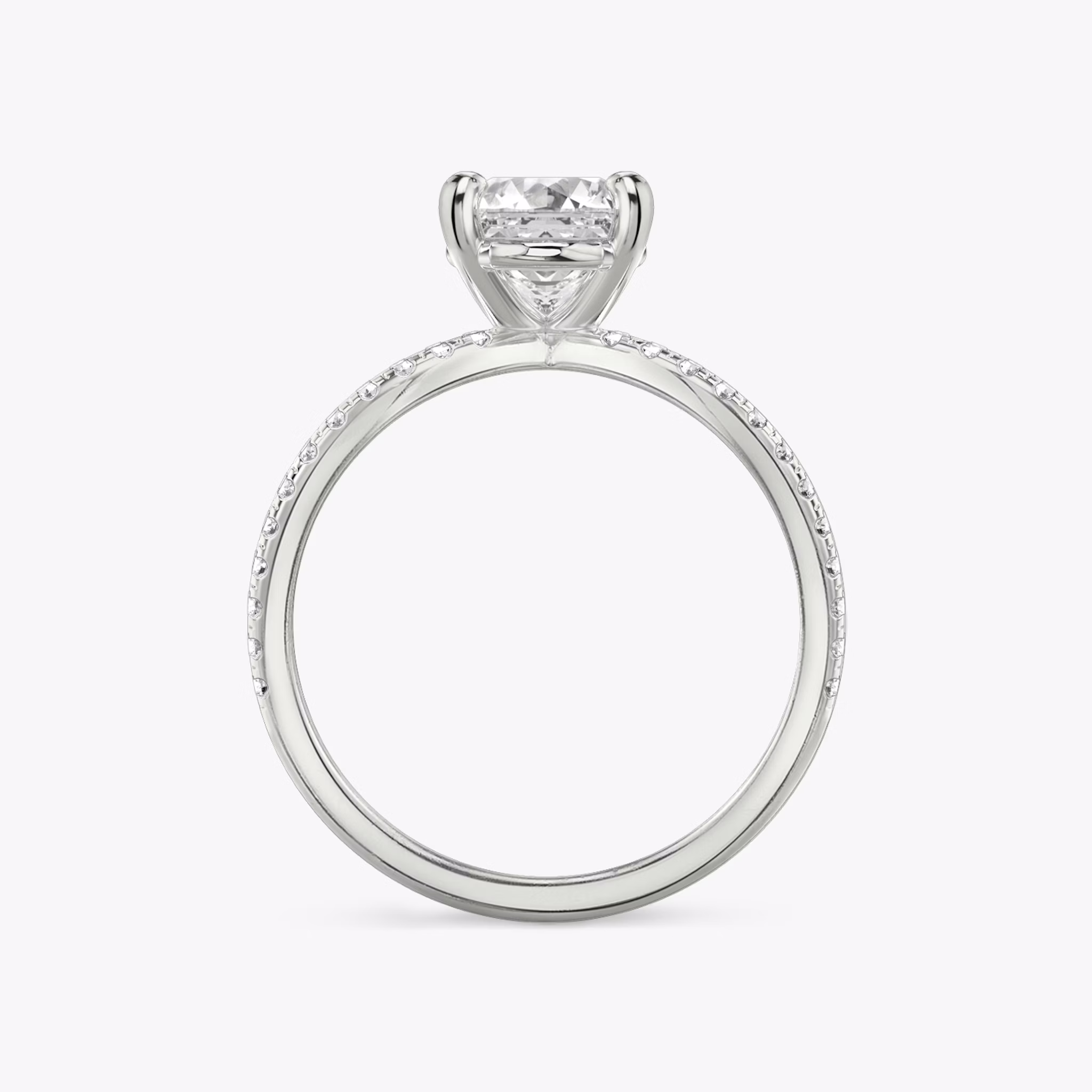 The Duet | Asscher | 18k | White Gold | bandAccent: Double pavé | diamondOrientation: vertical | caratWeight: other