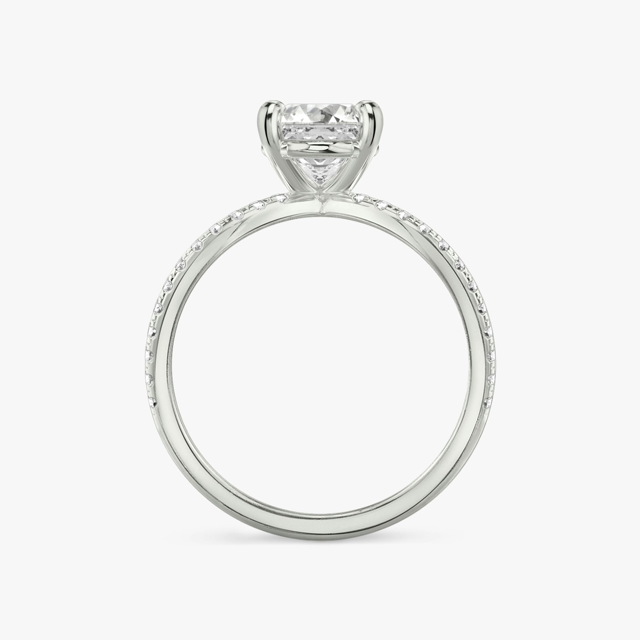 The Duet | Asscher | 18k | White Gold | bandAccent: Double pavé | diamondOrientation: vertical | caratWeight: other