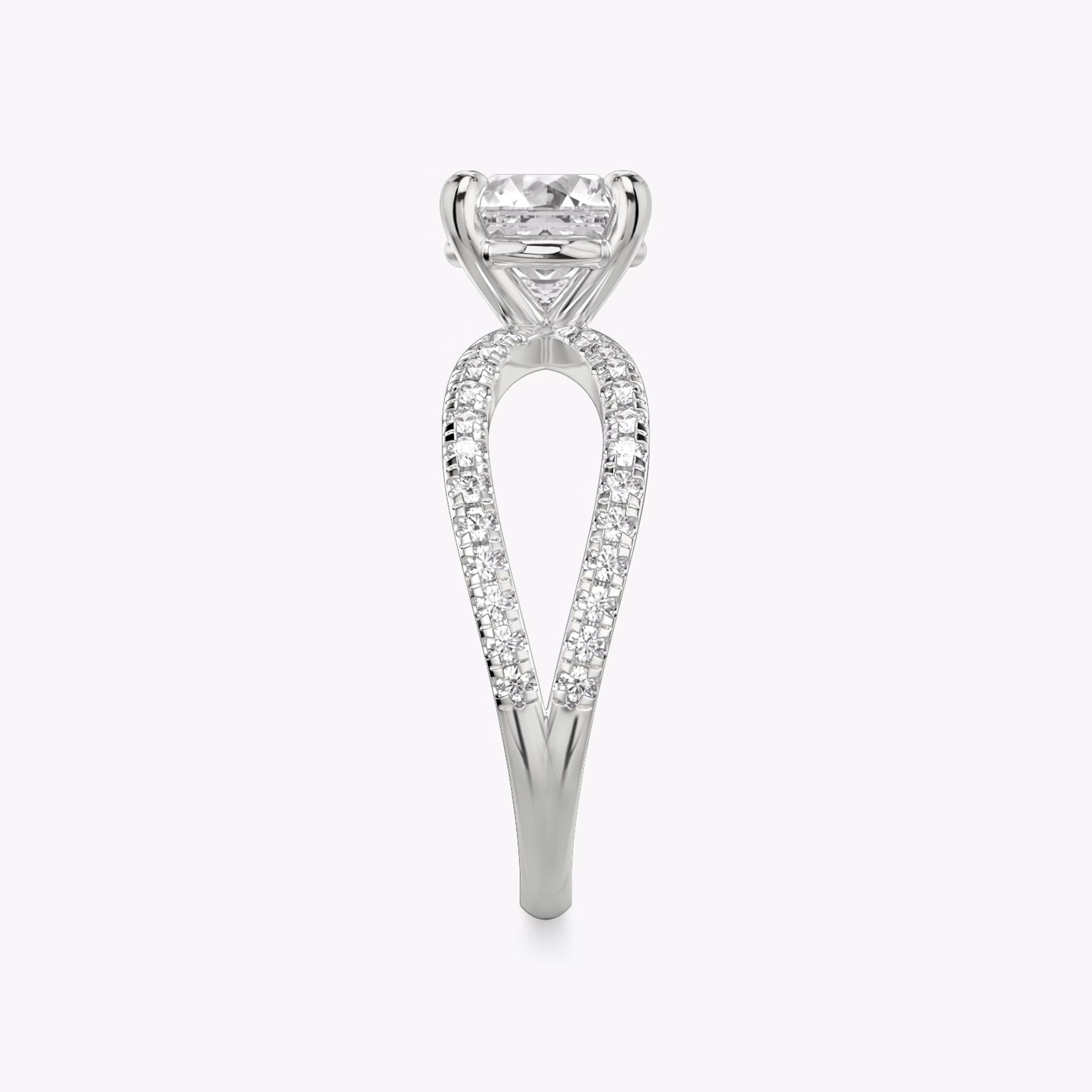 The Duet | Asscher | Platinum | bandAccent: Double pavé | diamondOrientation: vertical | caratWeight: other