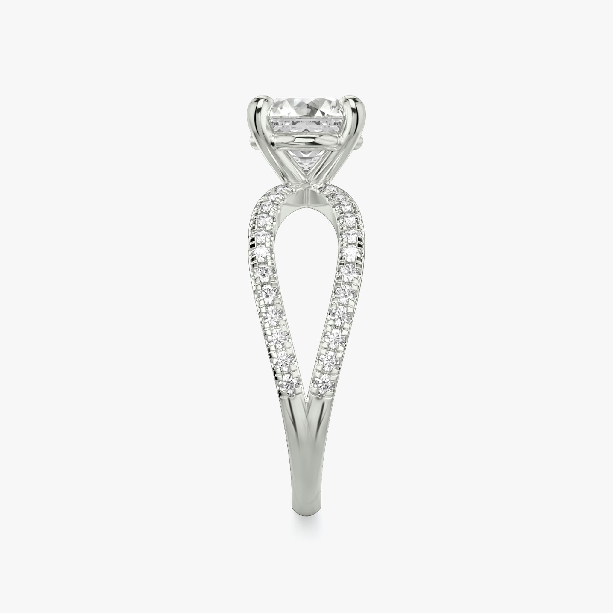 The Duet | Asscher | Platinum | bandAccent: Double pavé | diamondOrientation: vertical | caratWeight: other