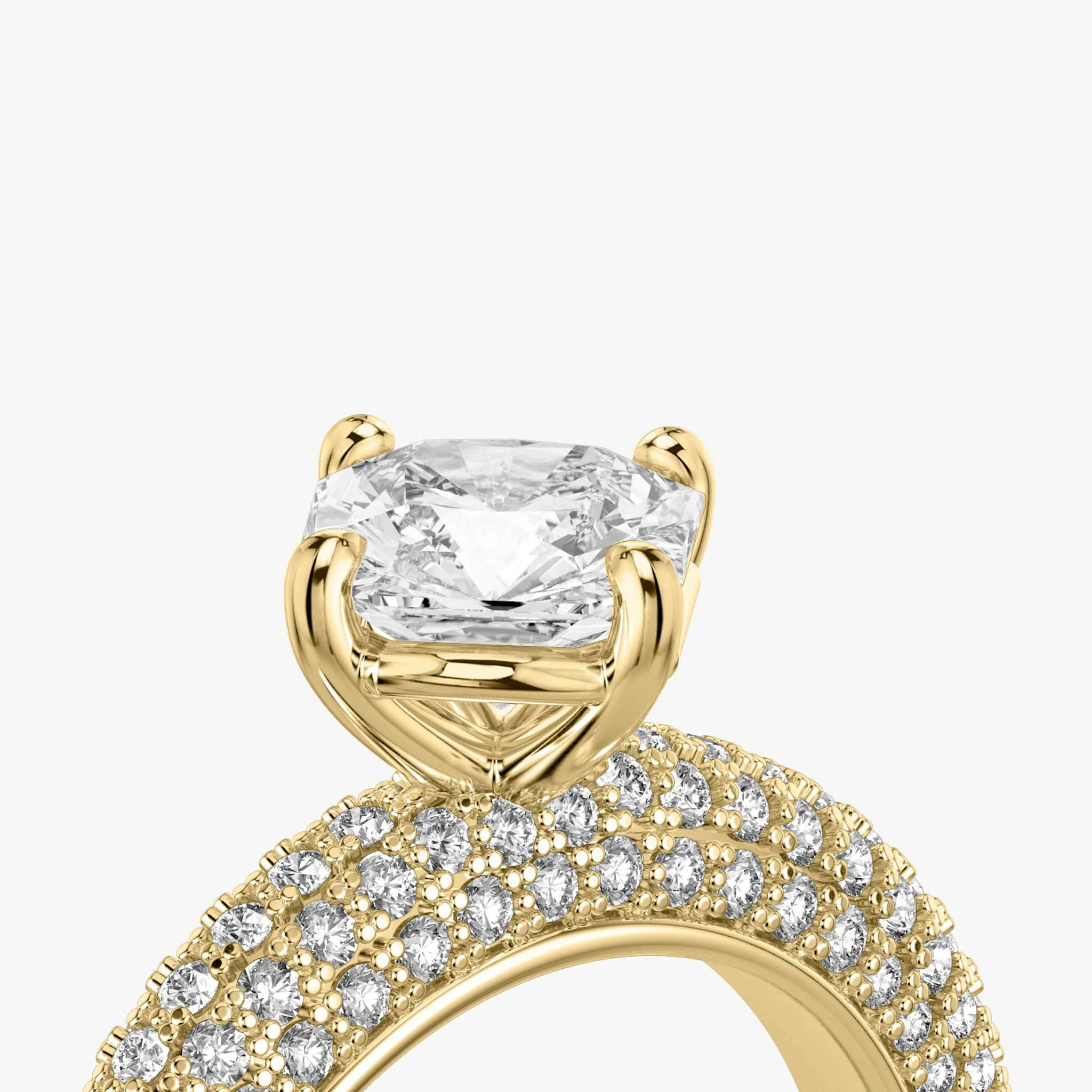 The Curator | Asscher | 18k | Yellow Gold | bandAccent: Pavé | diamondOrientation: vertical | caratWeight: other