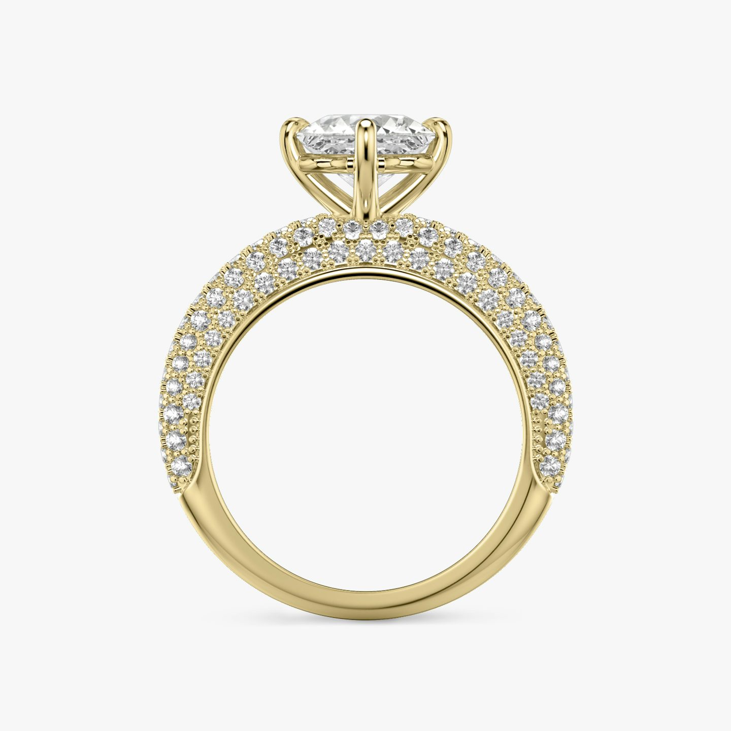 The Curator | Asscher | 18k | Yellow Gold | bandAccent: Pavé | diamondOrientation: vertical | caratWeight: other