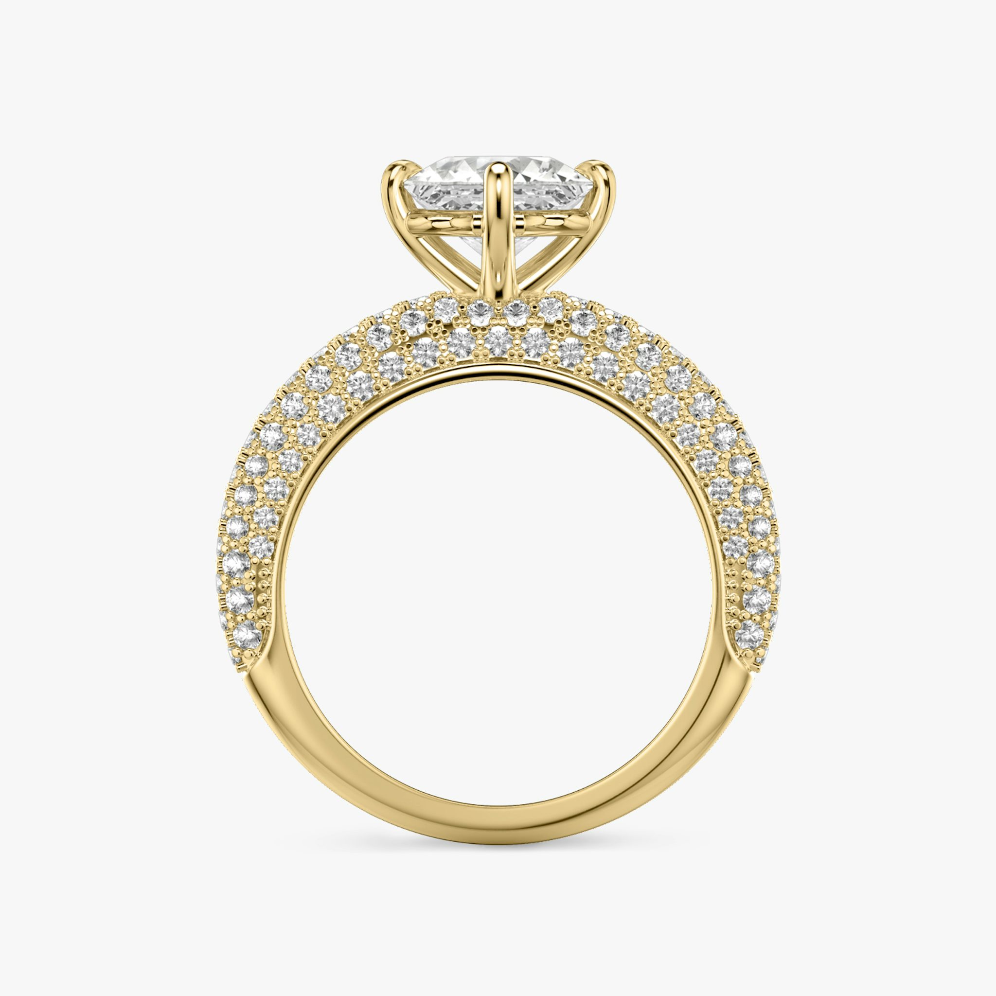 The Curator | Asscher | 18k | Yellow Gold | bandAccent: Pavé | diamondOrientation: vertical | caratWeight: other