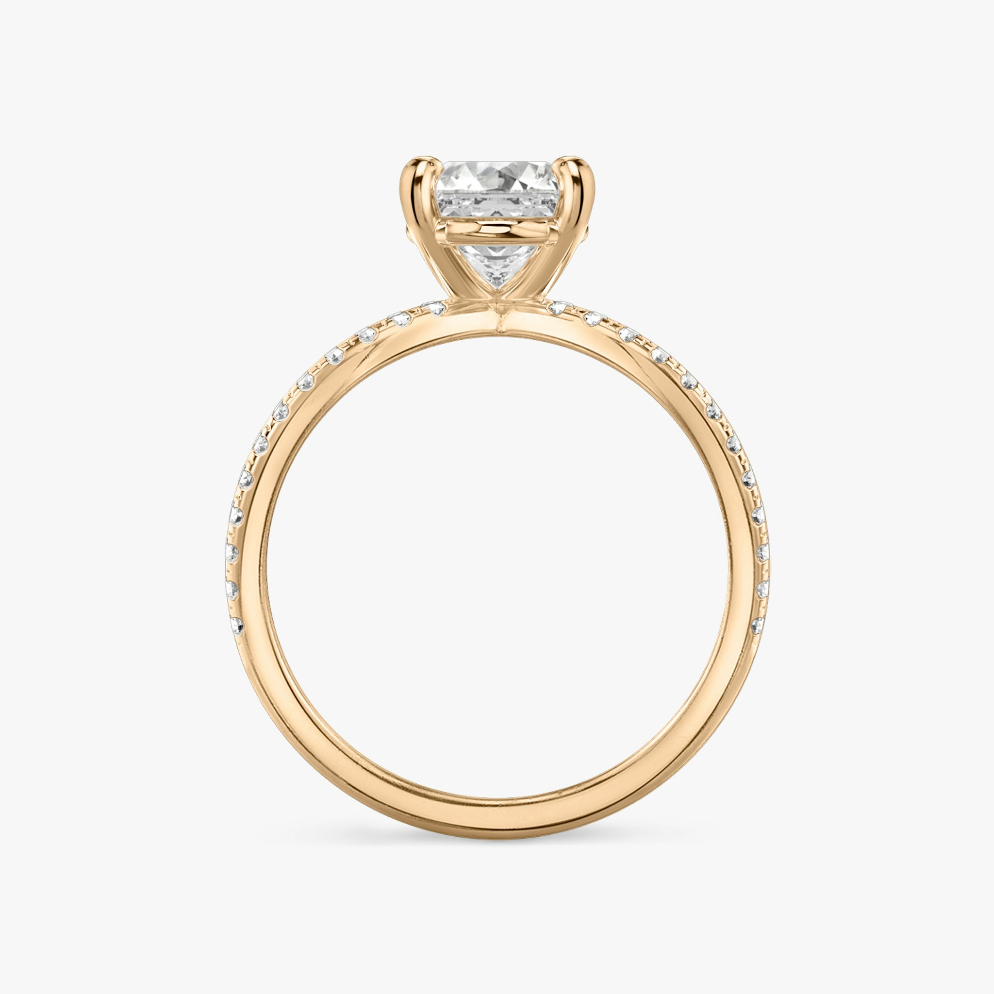 The Duet | Asscher | 14k | Rose Gold | bandAccent: Double pavé | diamondOrientation: vertical | caratWeight: other