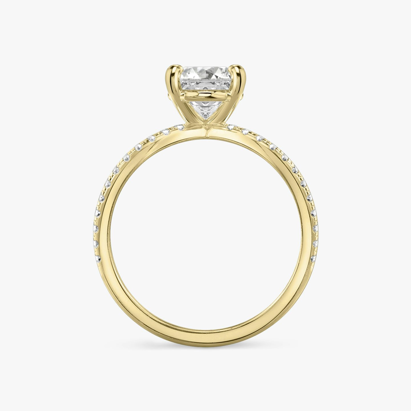 The Duet | Asscher | 18k | Yellow Gold | bandAccent: Double pavé | diamondOrientation: vertical | caratWeight: other
