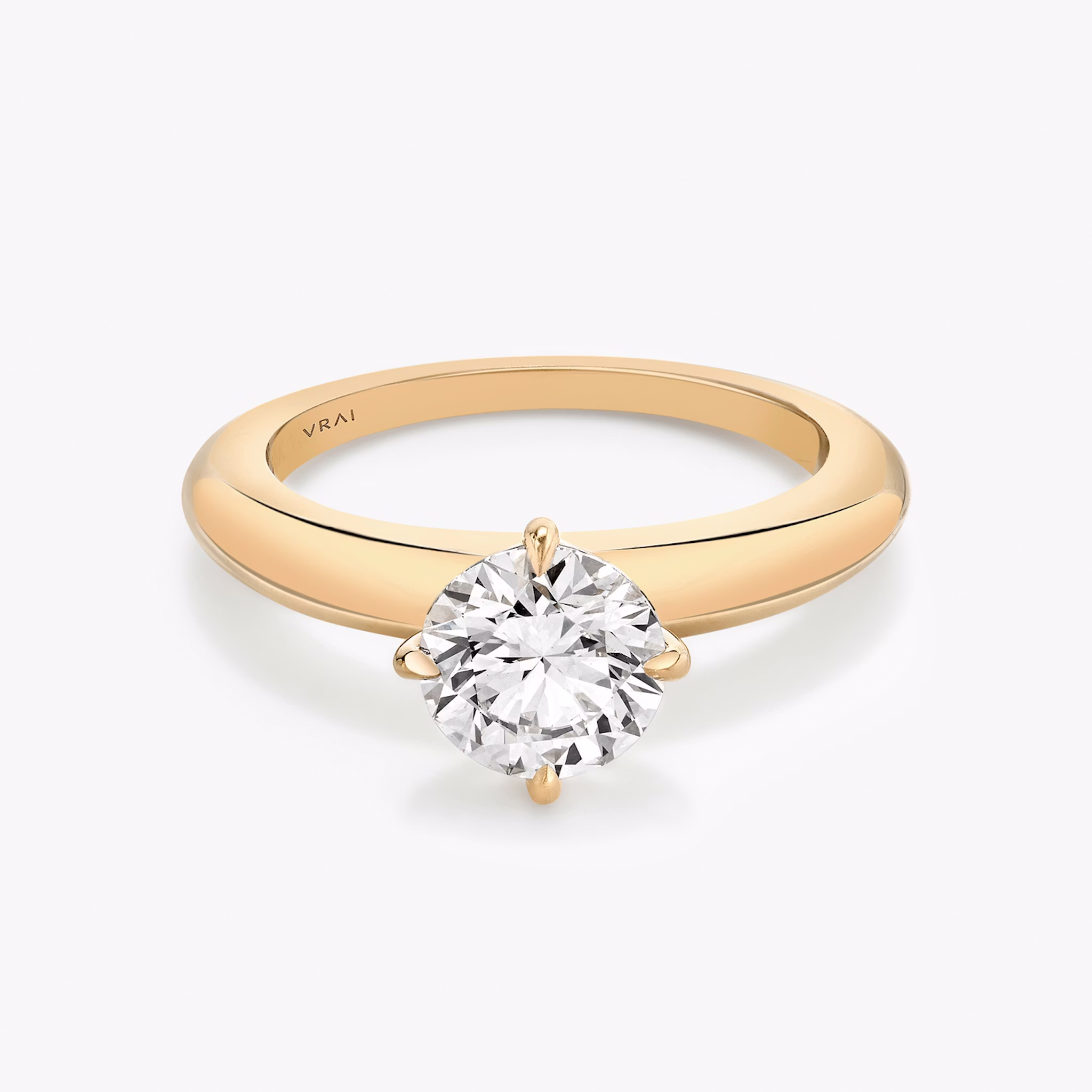 The Curator | Round Brilliant | 14k | Rose Gold | bandAccent: Plain | caratWeight: other | diamondOrientation: vertical