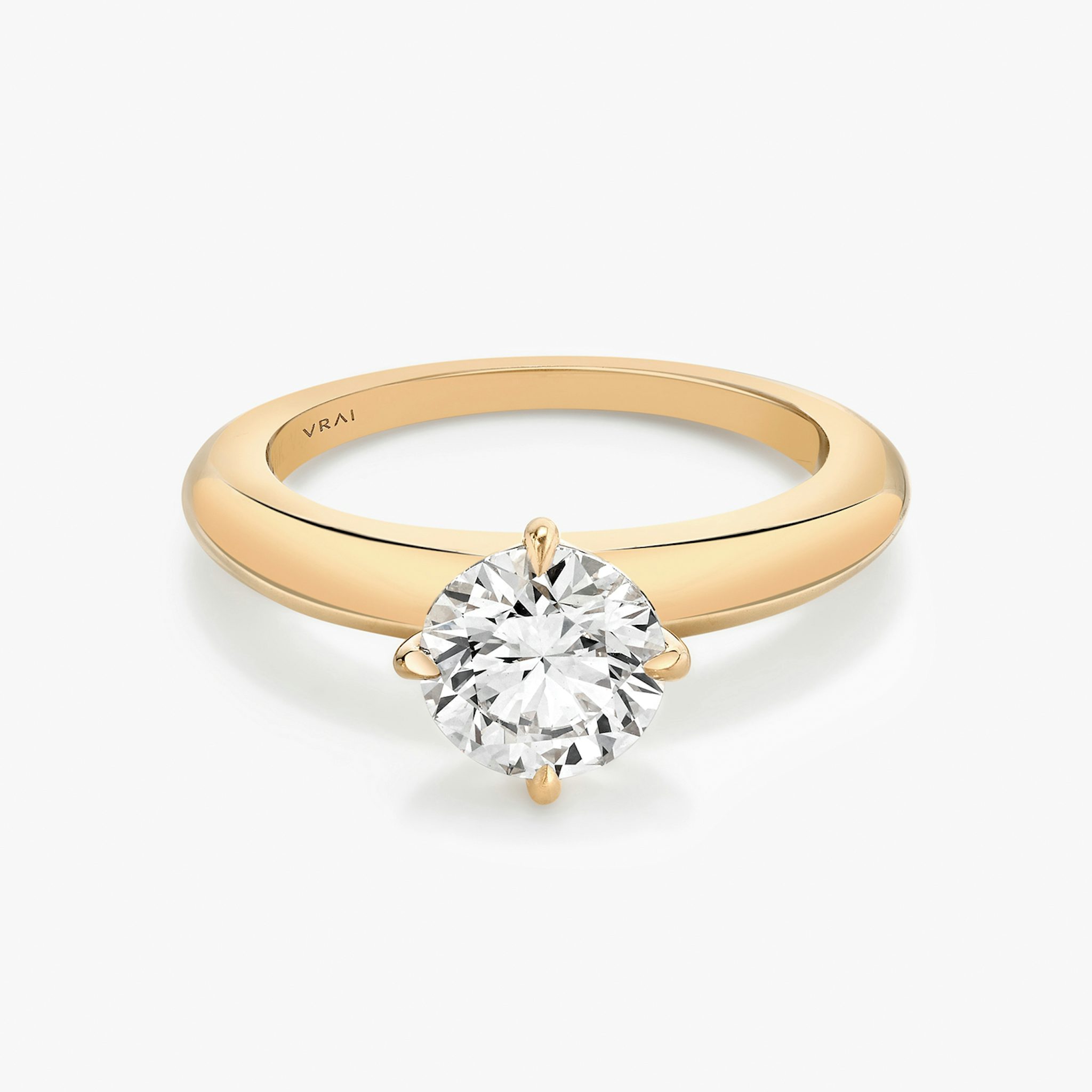 The Curator | Round Brilliant | 14k | Rose Gold | bandAccent: Plain | caratWeight: other | diamondOrientation: vertical
