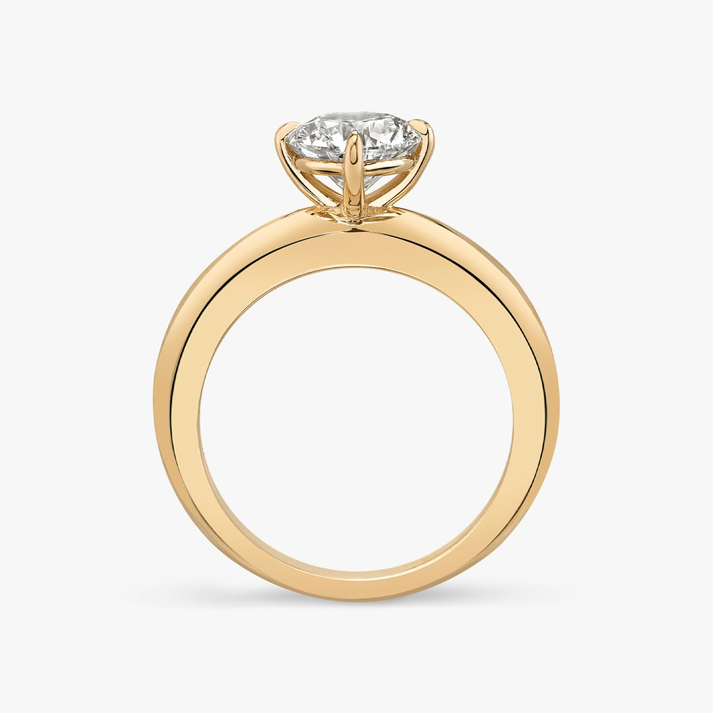 The Curator | Round Brilliant | 14k | Rose Gold | bandAccent: Plain | caratWeight: 1.0ct | diamondOrientation: vertical