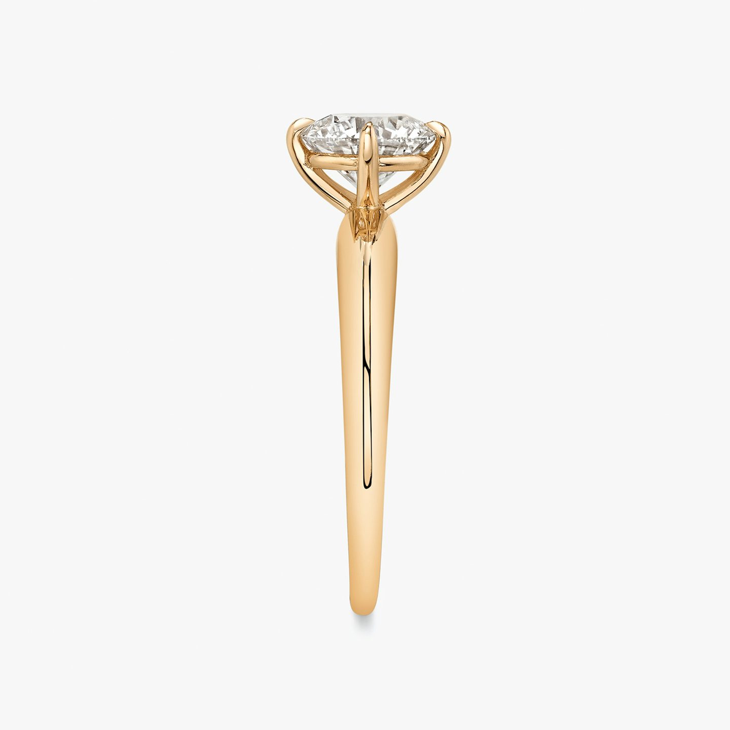 The Curator | Round Brilliant | 14k | Rose Gold | bandAccent: Plain | caratWeight: 1.0ct | diamondOrientation: vertical