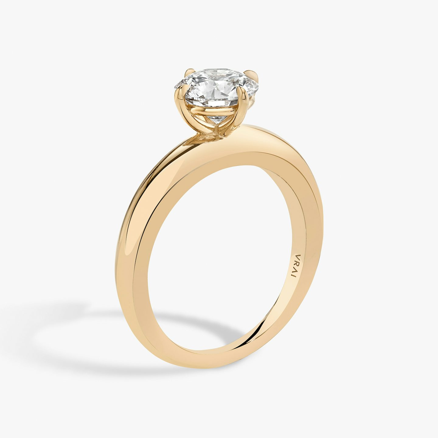 The Curator | Round Brilliant | 14k | Rose Gold | bandAccent: Plain | caratWeight: 1.0ct | diamondOrientation: vertical
