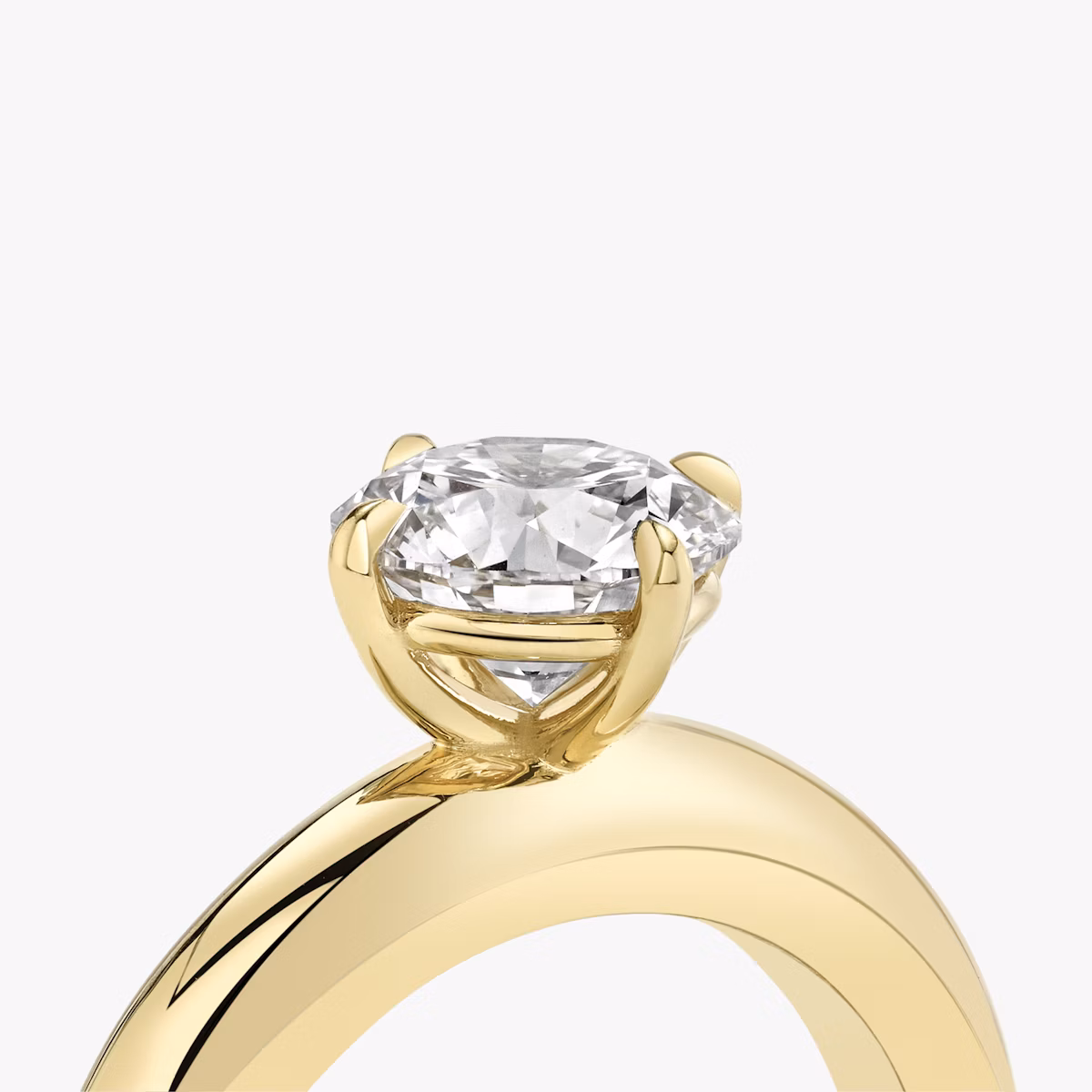 The Curator | Round Brilliant | 18k | Yellow Gold | bandAccent: Plain | caratWeight: 1.0ct | diamondOrientation: vertical