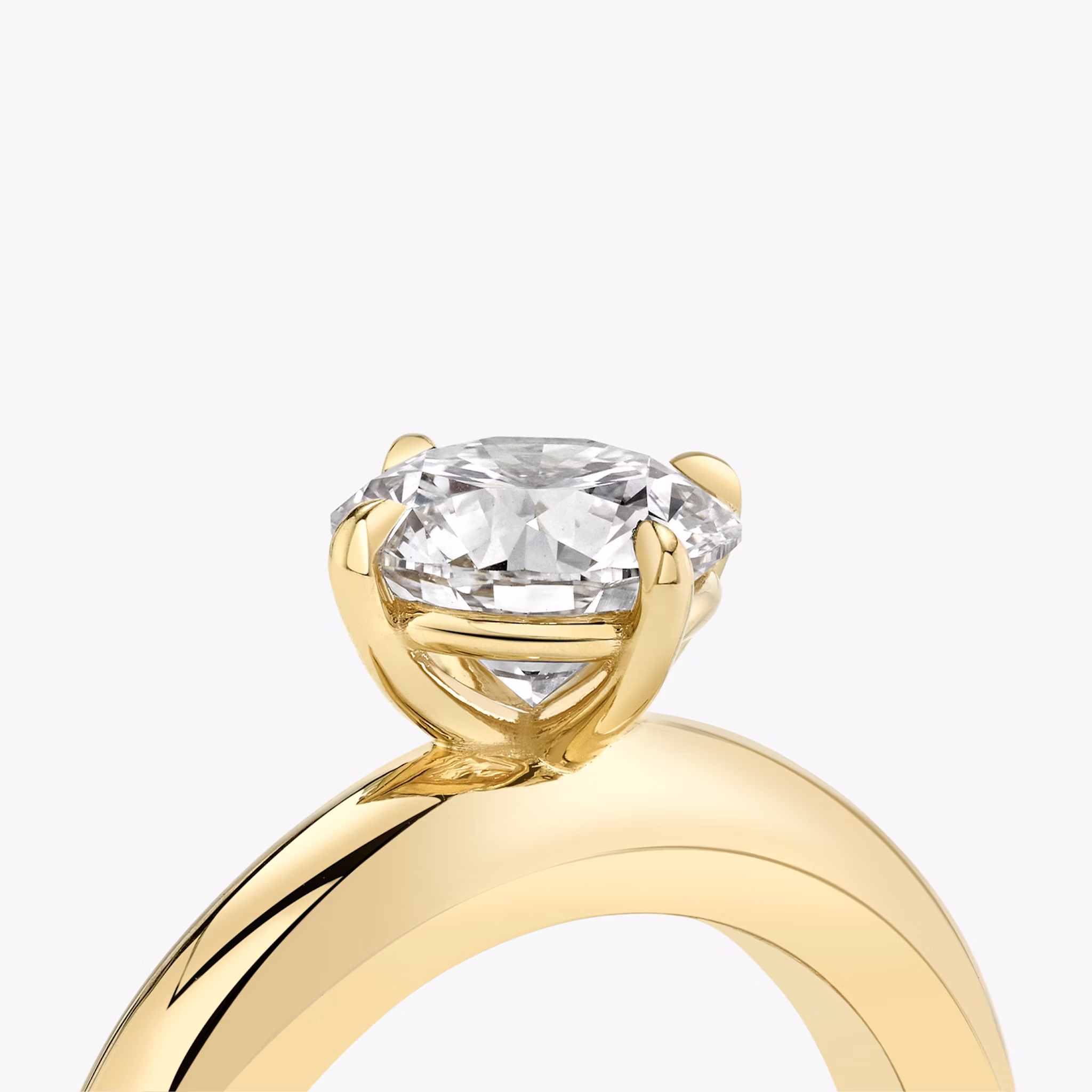 The Curator | Round Brilliant | 18k | Yellow Gold | bandAccent: Plain | caratWeight: other | diamondOrientation: vertical
