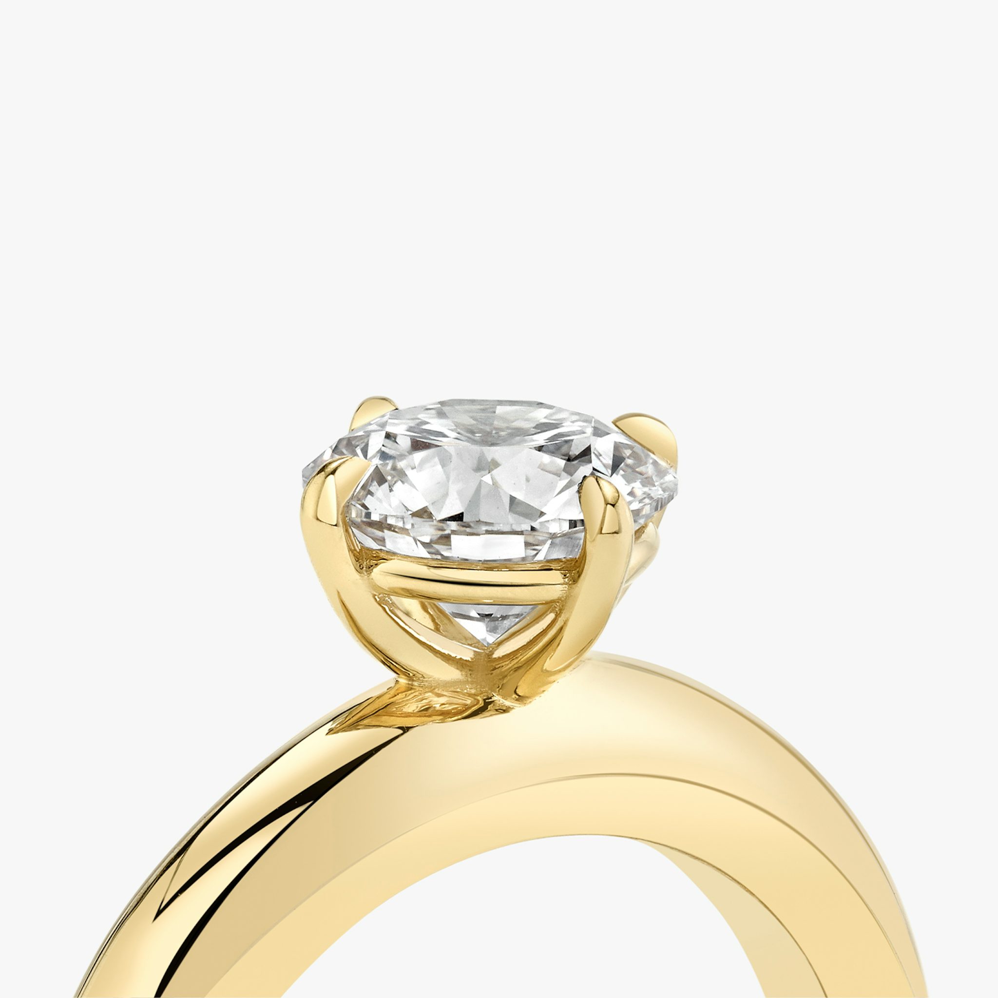 The Curator | Round Brilliant | 18k | Yellow Gold | bandAccent: Plain | caratWeight: other | diamondOrientation: vertical