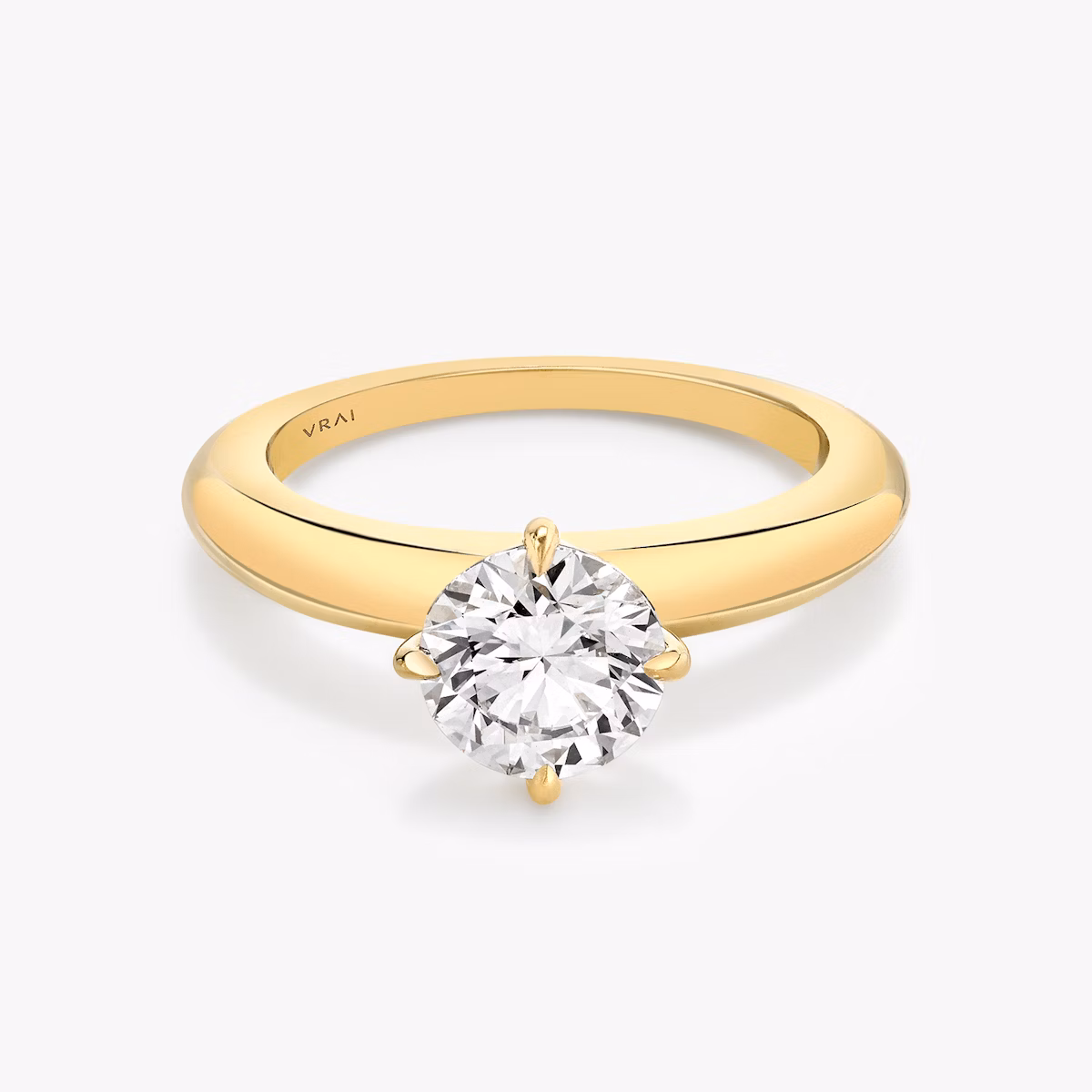 The Curator | Round Brilliant | 18k | Yellow Gold | bandAccent: Plain | caratWeight: 1.0ct | diamondOrientation: vertical