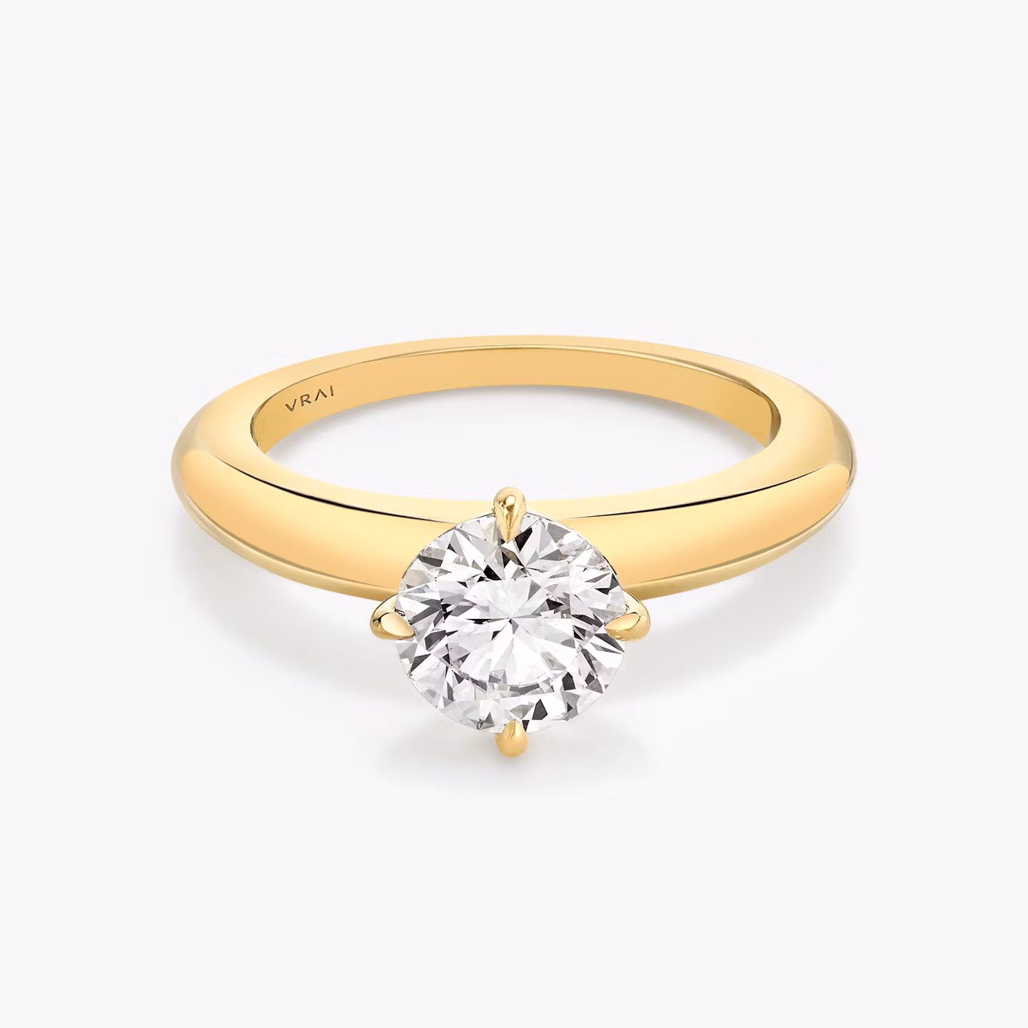 The Curator | Round Brilliant | 18k | Yellow Gold | bandAccent: Plain | caratWeight: 1.5ct | diamondOrientation: vertical