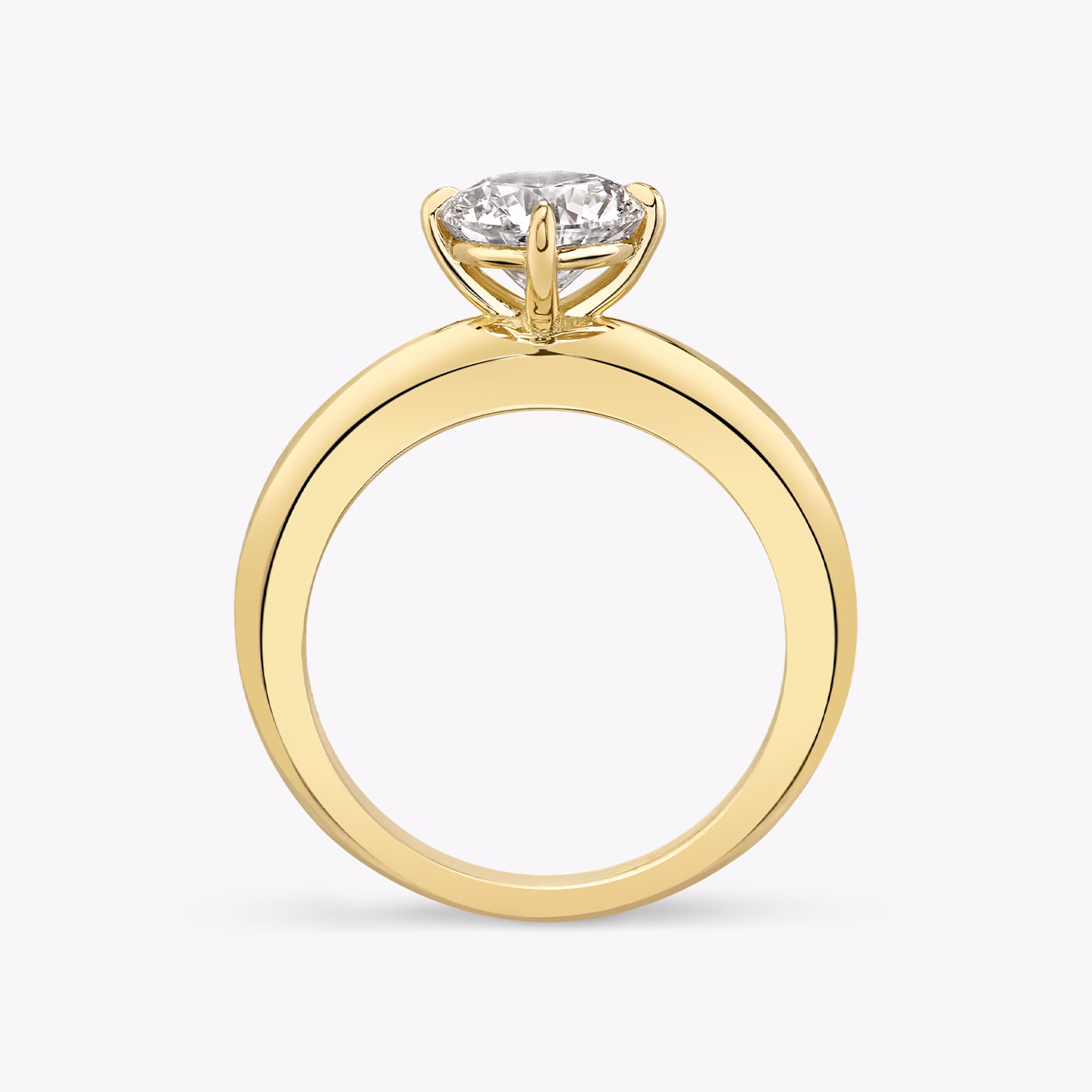 The Curator | Round Brilliant | 18k | Yellow Gold | bandAccent: Plain | caratWeight: other | diamondOrientation: vertical