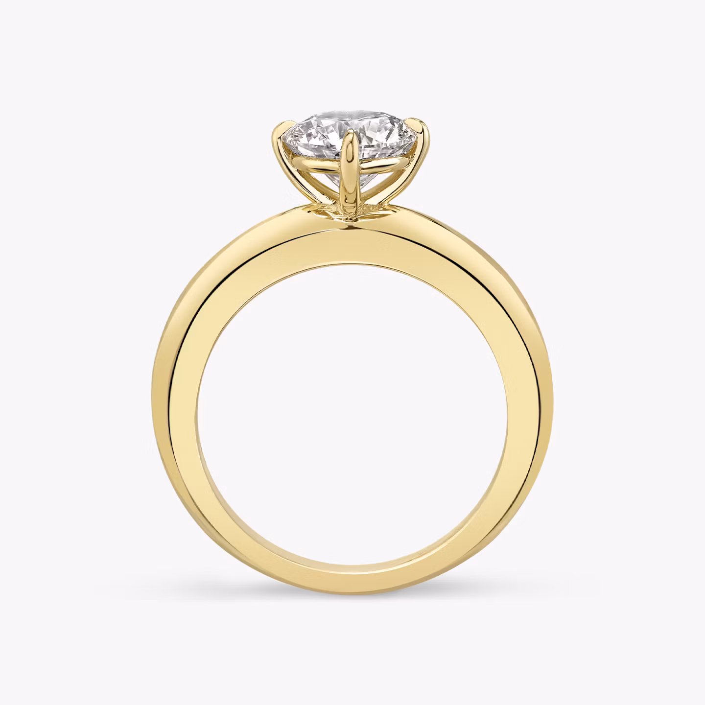 The Curator | Round Brilliant | 18k | Yellow Gold | bandAccent: Plain | caratWeight: 1.5ct | diamondOrientation: vertical